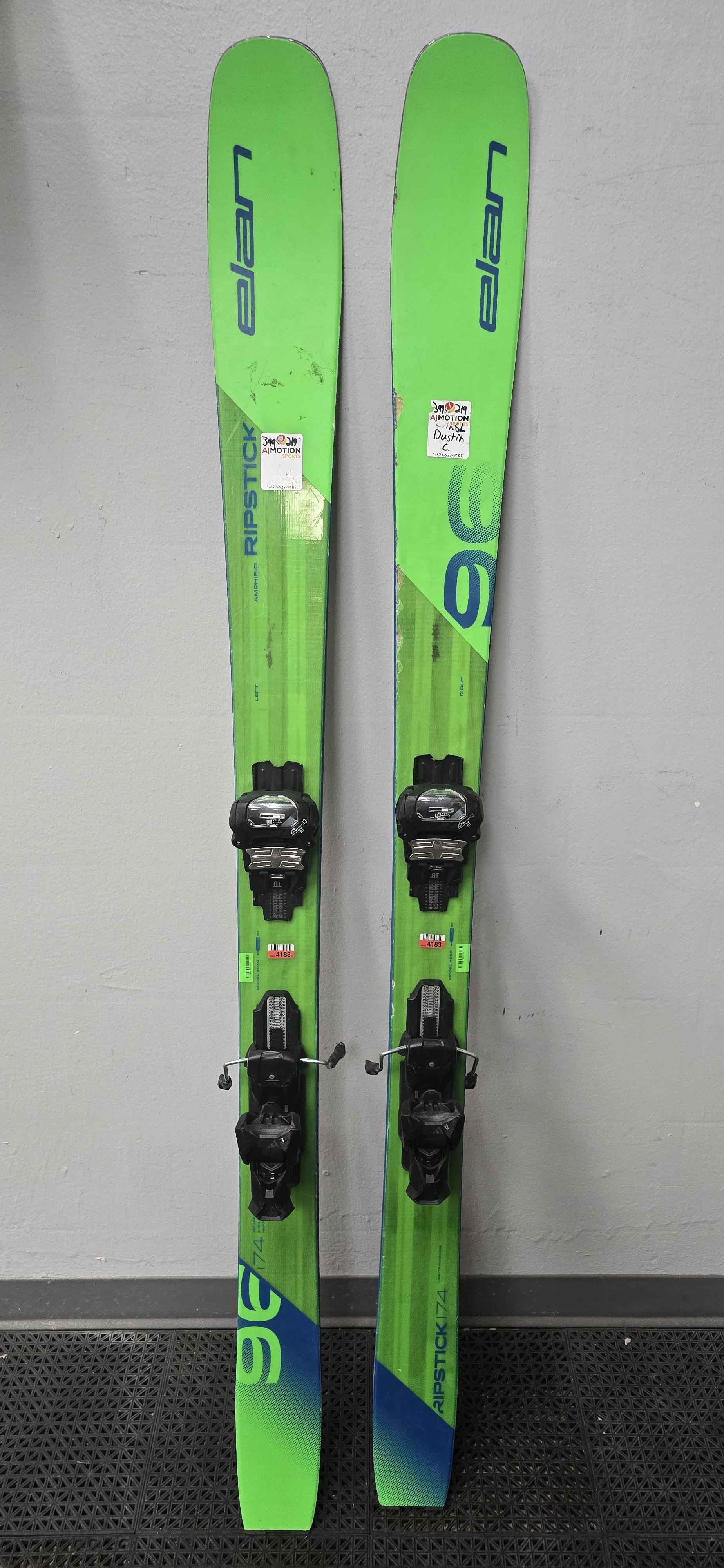 Used Elan Ripstick 96 174cm Skis w/ Attack 13 Demo Binding