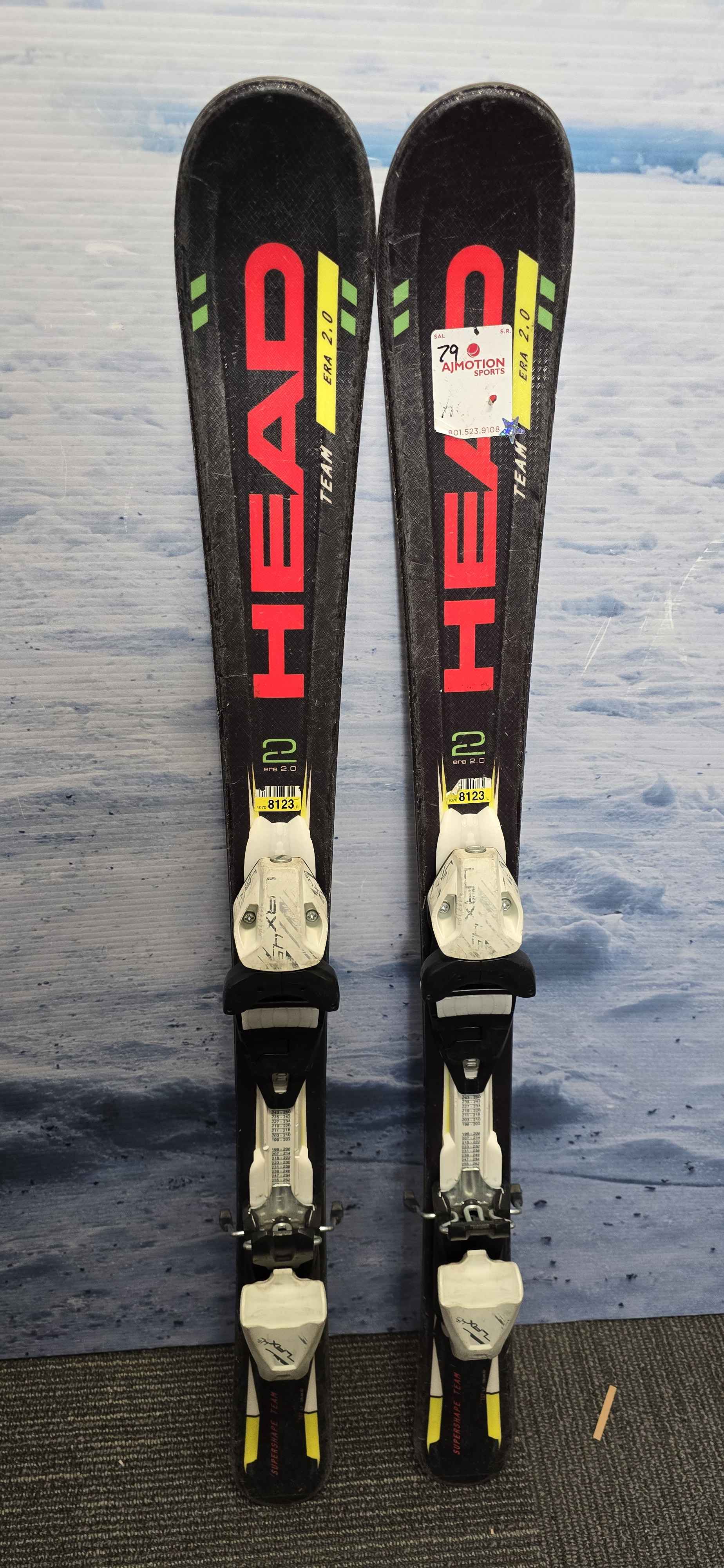 Used Head Supershape Team 107cm Jr Kids Skis with Tyrolia LRX 4.5 Adjustable Binding