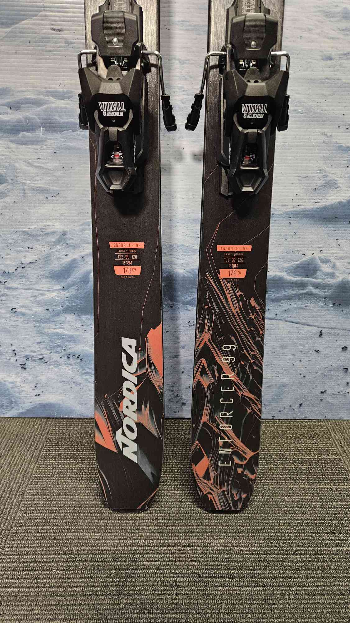Very Lightly Used Nordica Enforcer 99 179cm Skis w/ Attack 13 Demo Binding