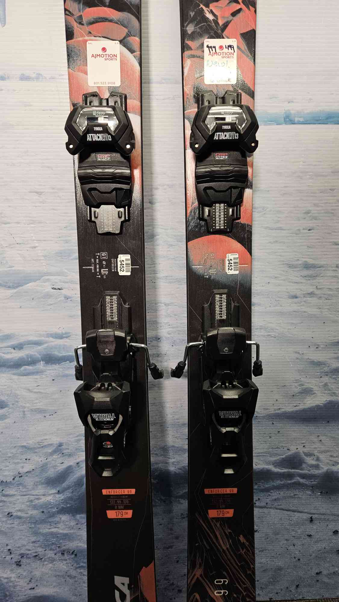 Very Lightly Used Nordica Enforcer 99 179cm Skis w/ Attack 13 Demo Binding