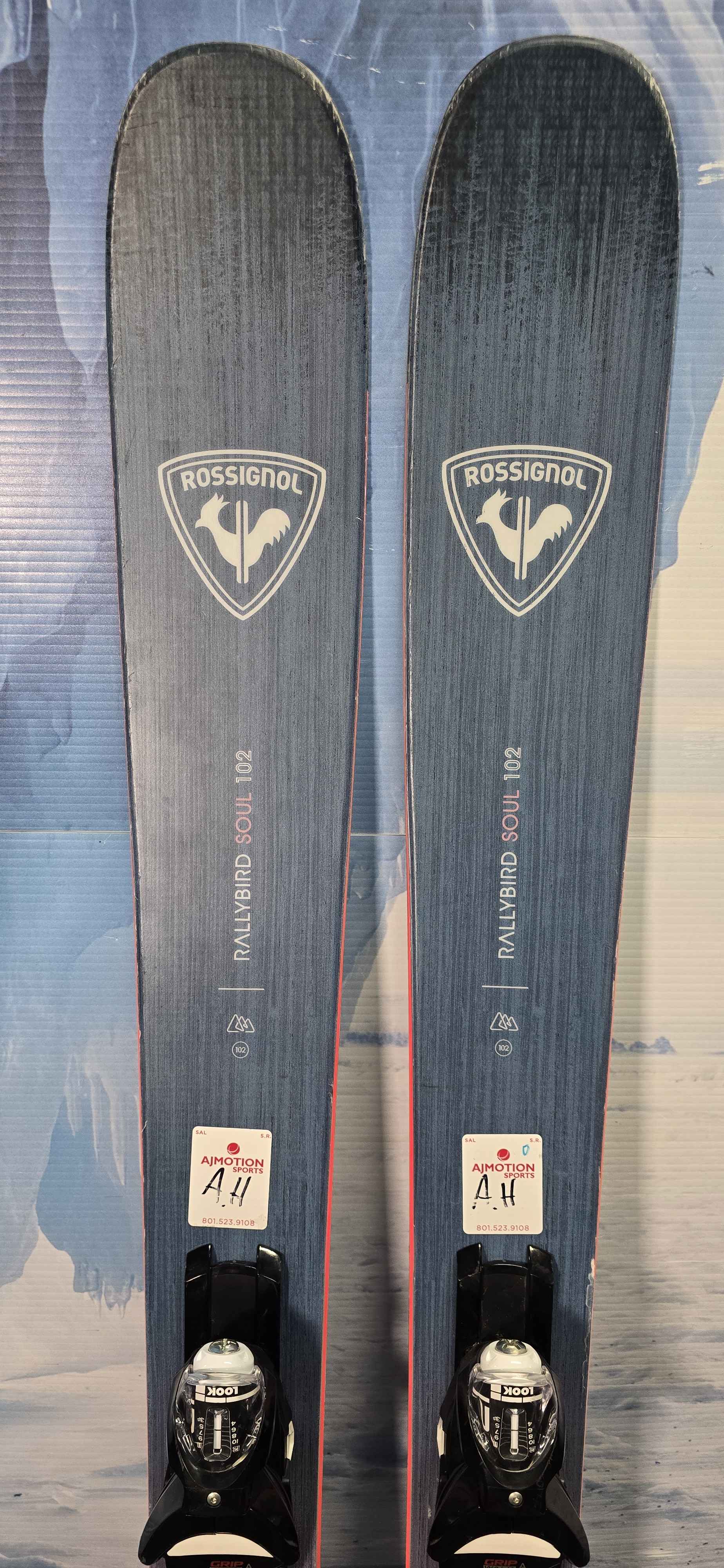 Lightly Used Rossignol Rallybird Soul 102 164cm Skis w/ Look NX 12 Bindings
