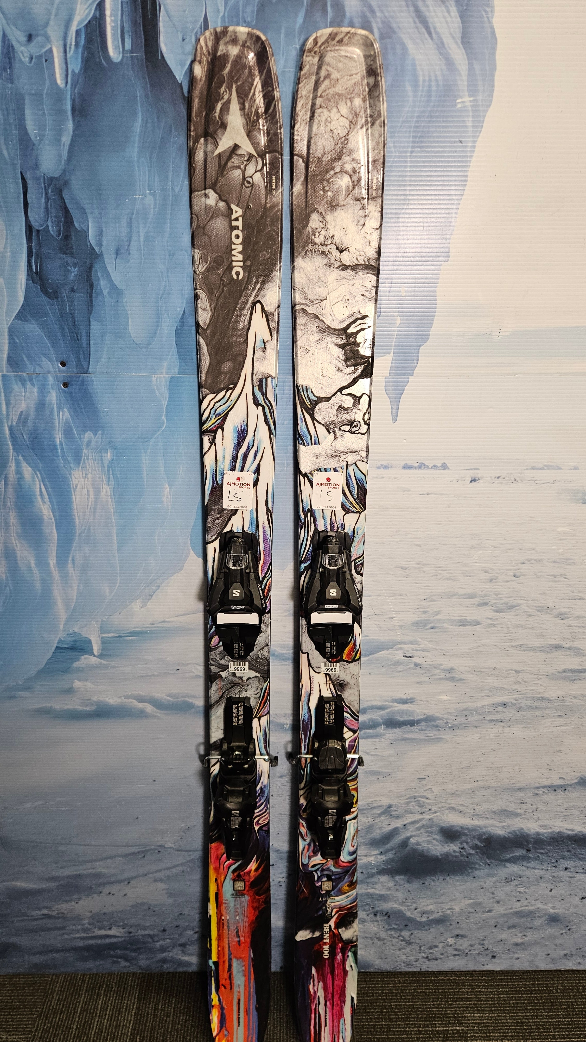 Used Atomic Bent 100 Skis - 165cm w/ Atomic Strive 11 Demo Binding
