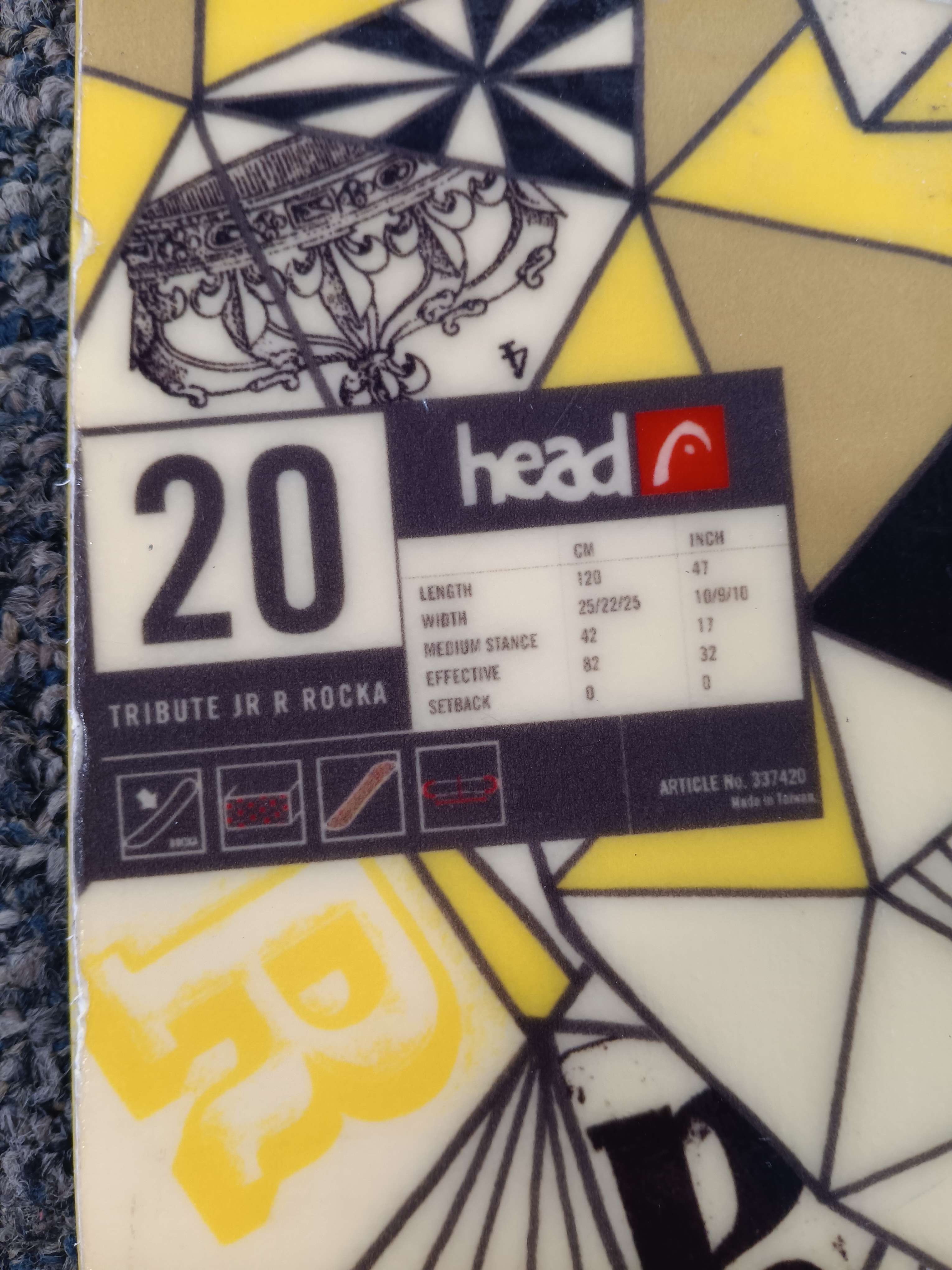 Heavily Used Head Tribute JR R 120cm Snowboard