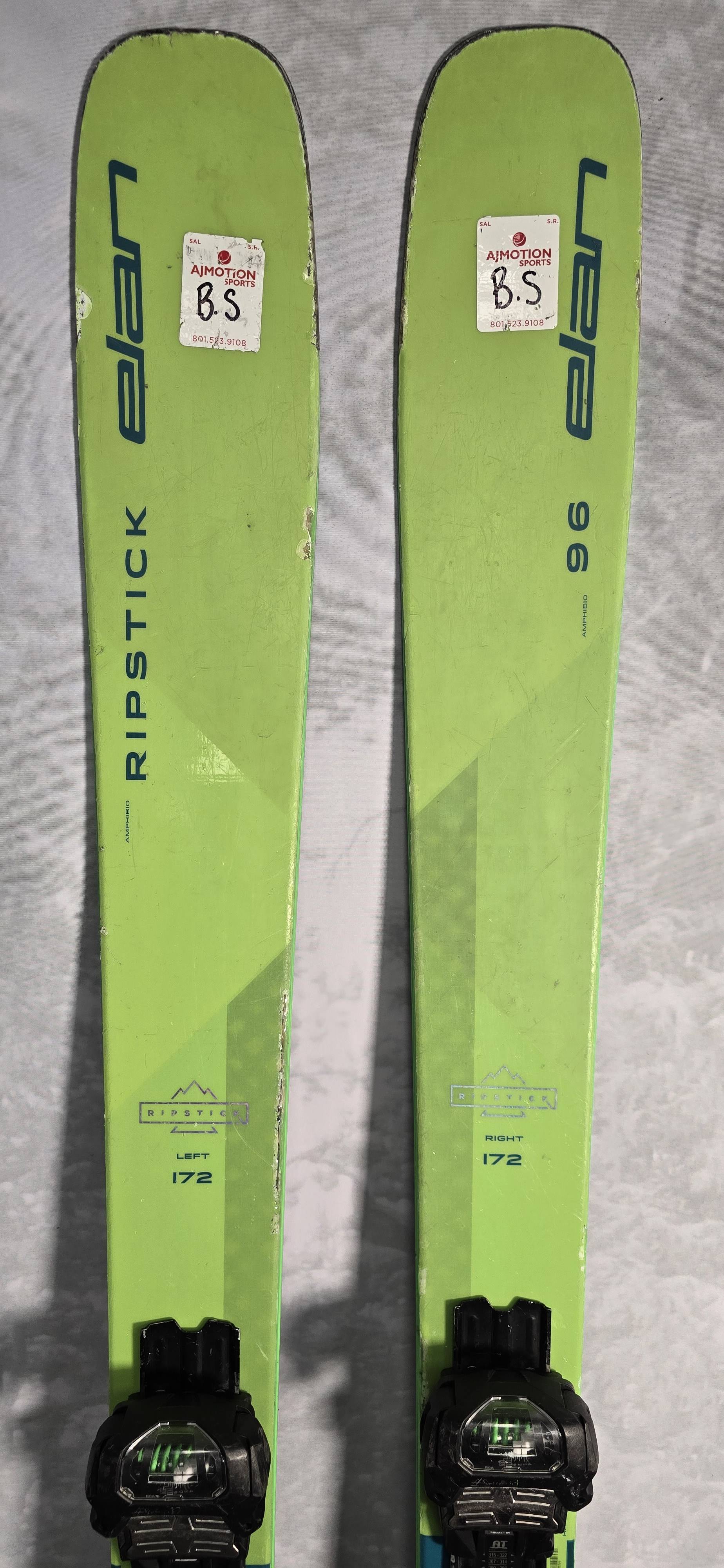 Heavily Used Elan Ripstick 96 172cm Skis w/ Tyrolla Attack 13 Adjustable Bindings