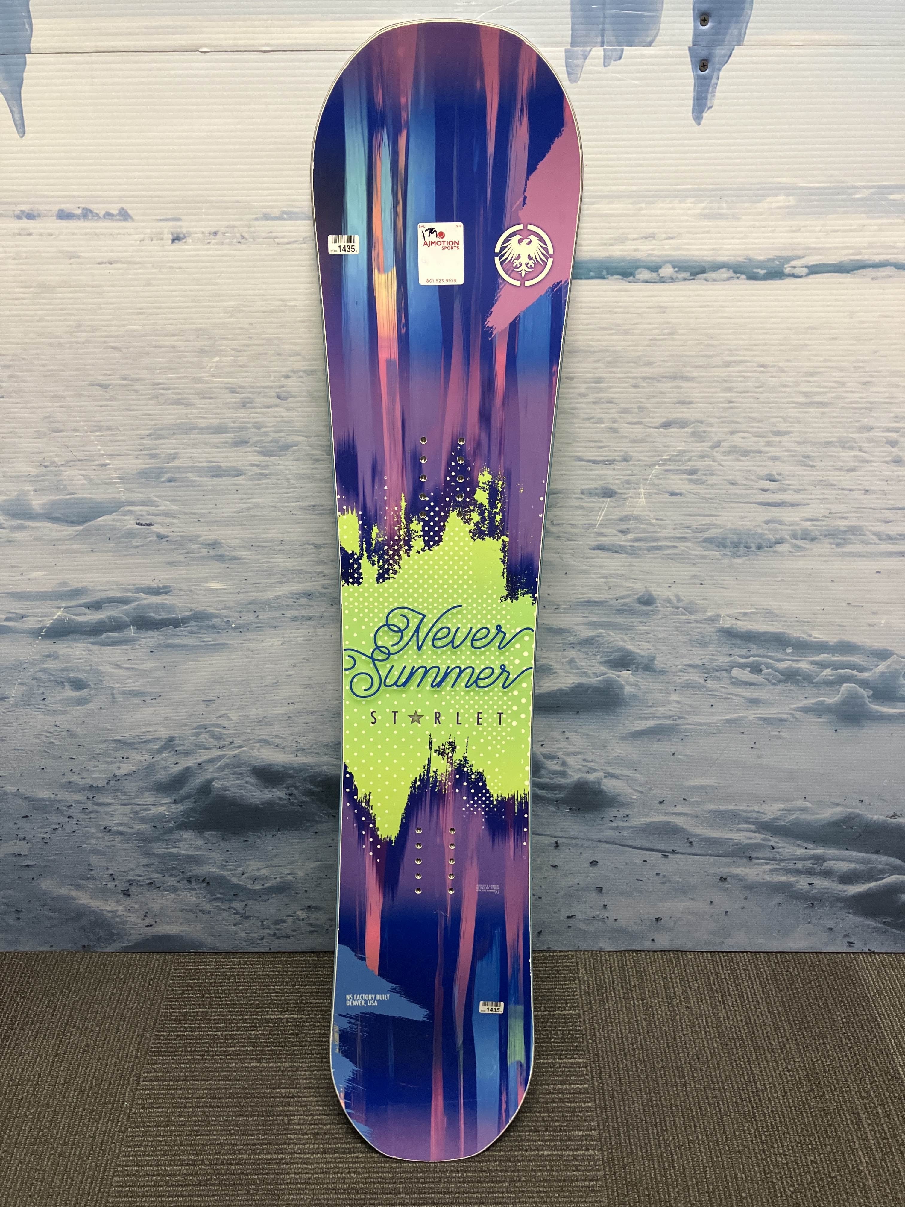 Used Never Summer Starlet Snowboard - 130 CM W/ K2 Small Binding