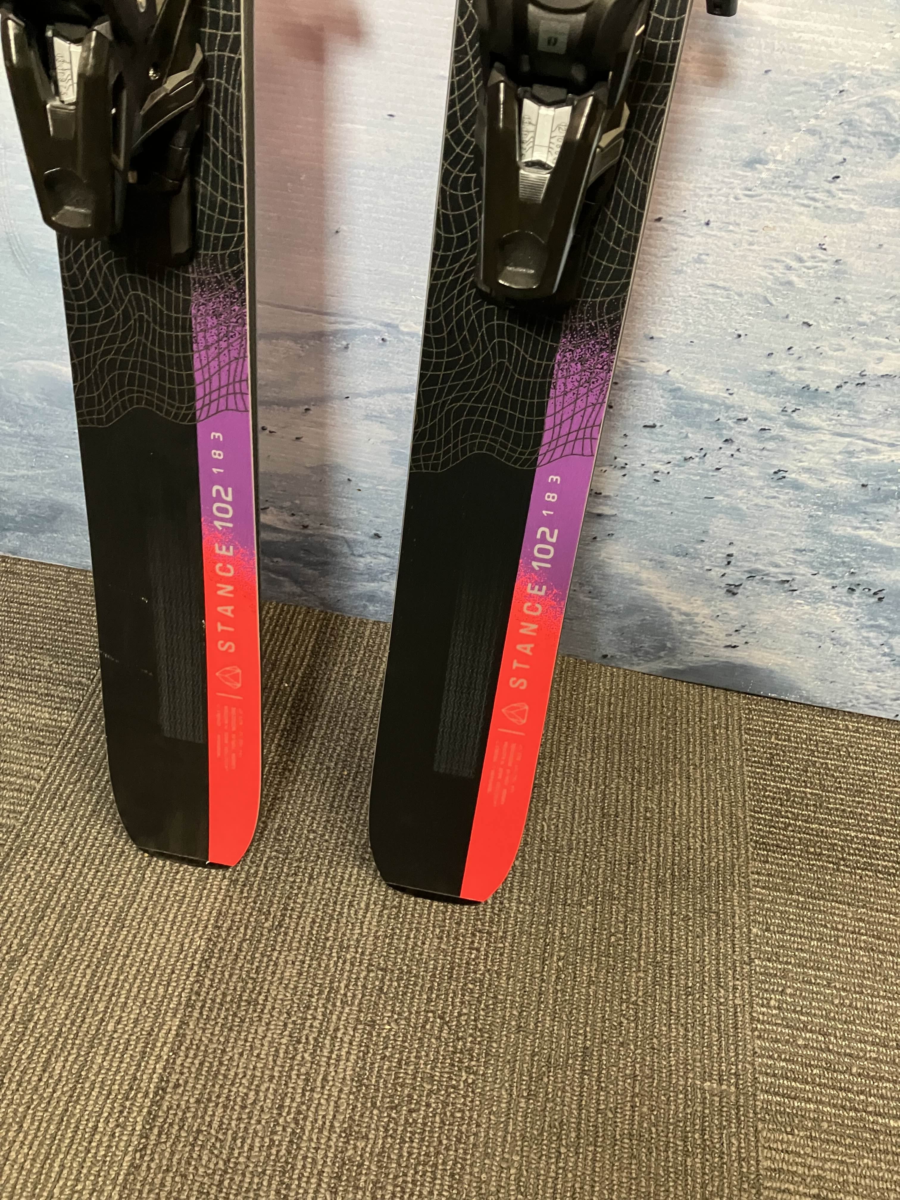 Lightly Used Salomon Stance 102 182cm Skis w/ Armada Strive GW Binding
