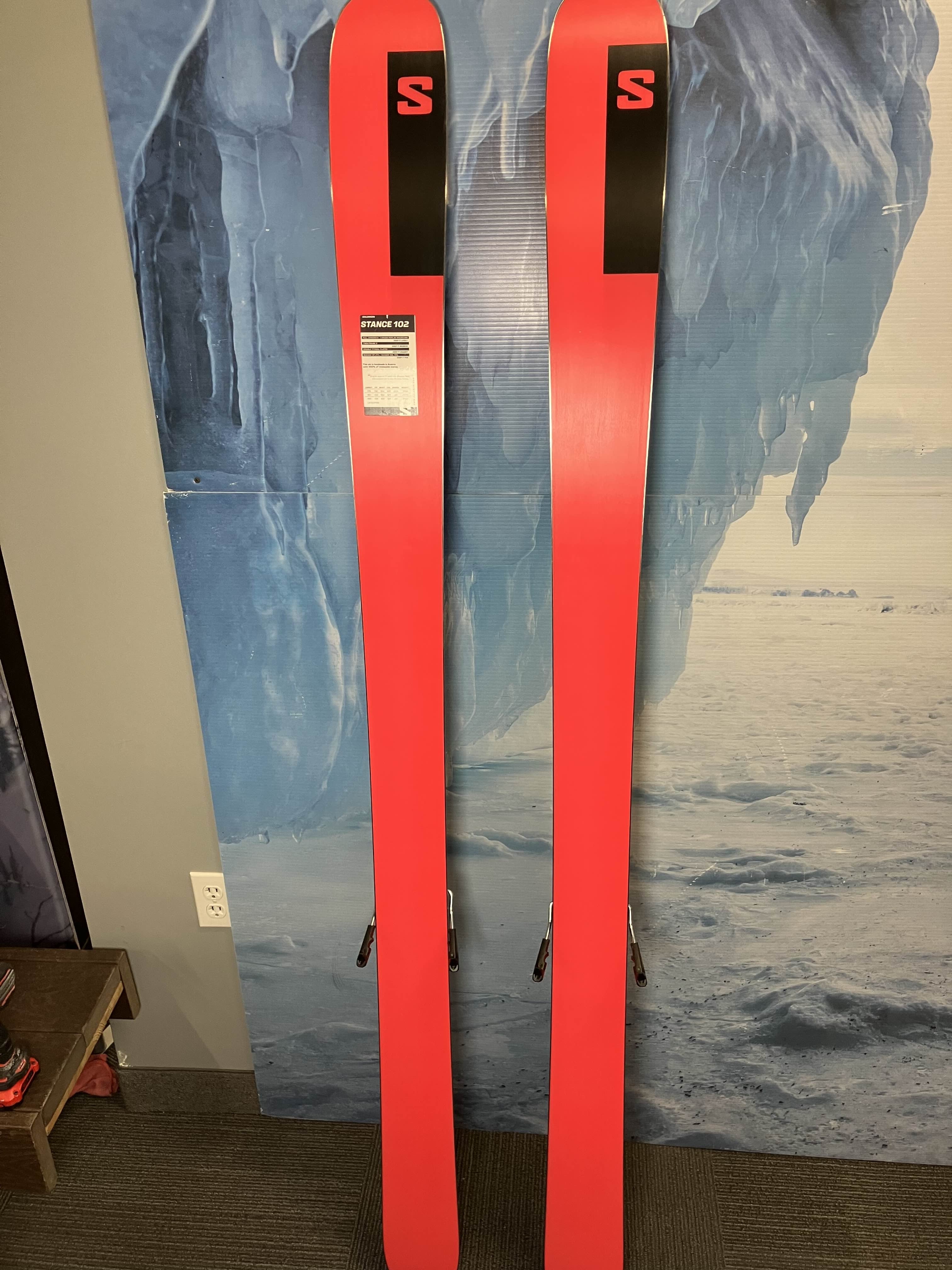 Lightly Used Salomon Stance 102 182cm Skis w/ Armada Strive GW Binding