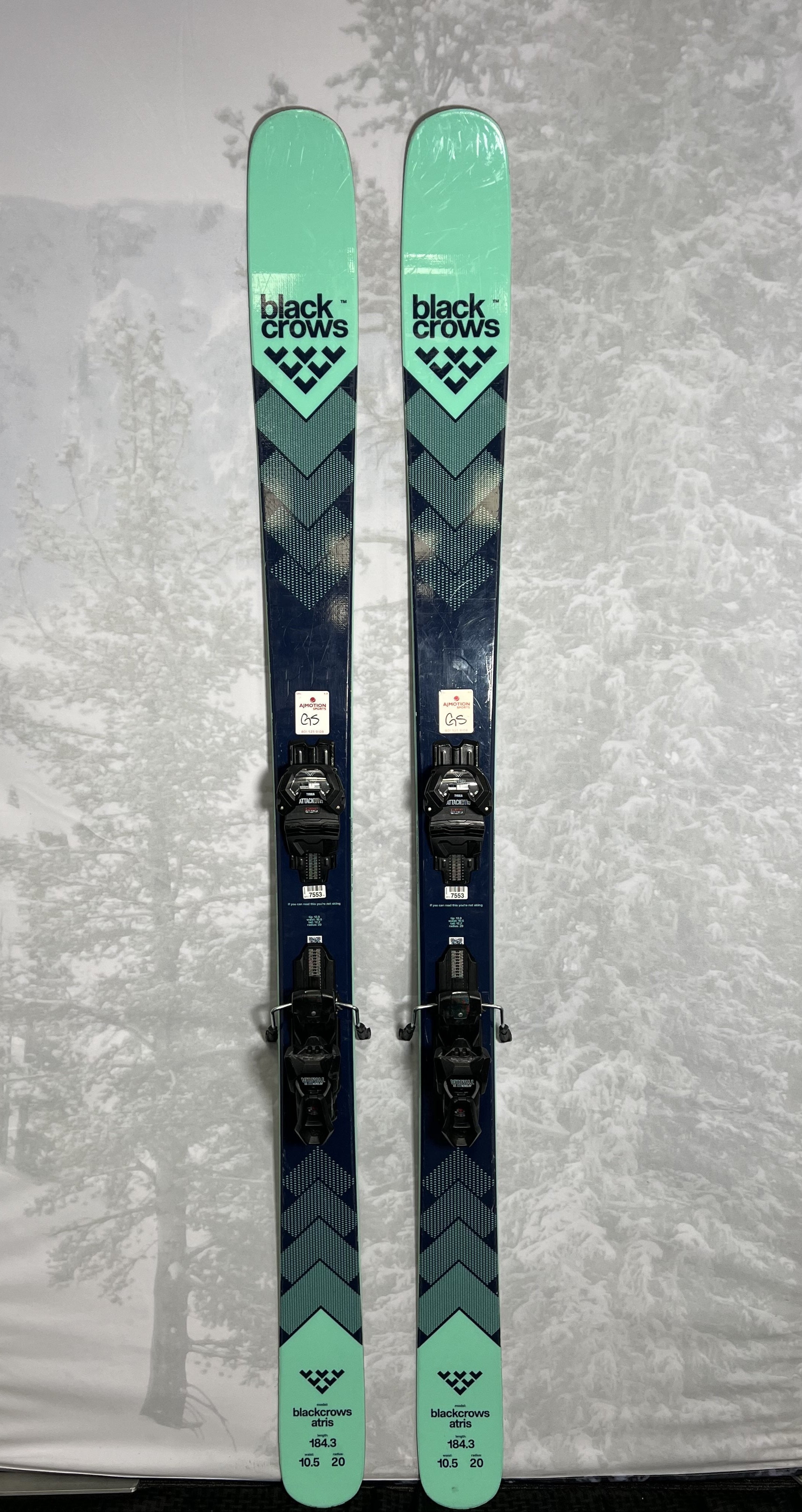 Heavily Used 2025 Black Crow Atris 184cm Ski w/ Tyrolia Attack LYT 13 GW Bindings