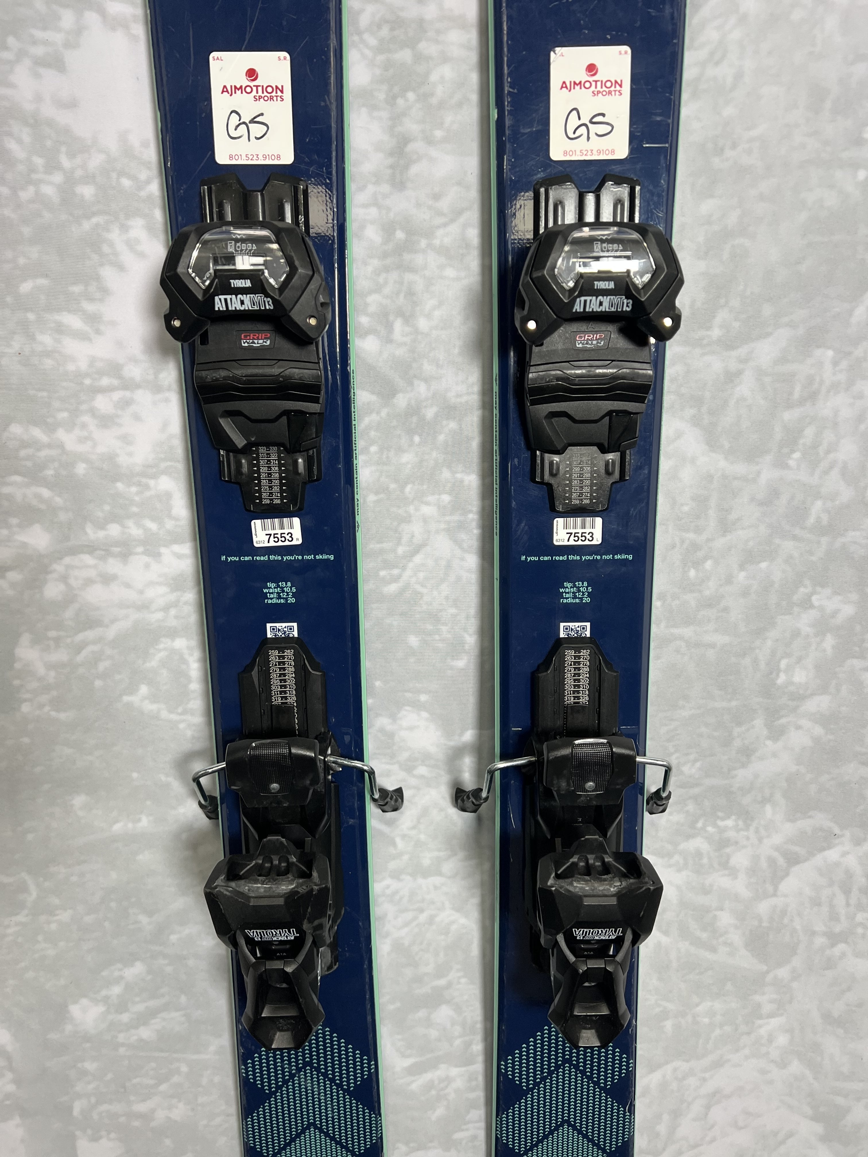 Heavily Used 2025 Black Crow Atris 184cm Ski w/ Tyrolia Attack LYT 13 GW Bindings