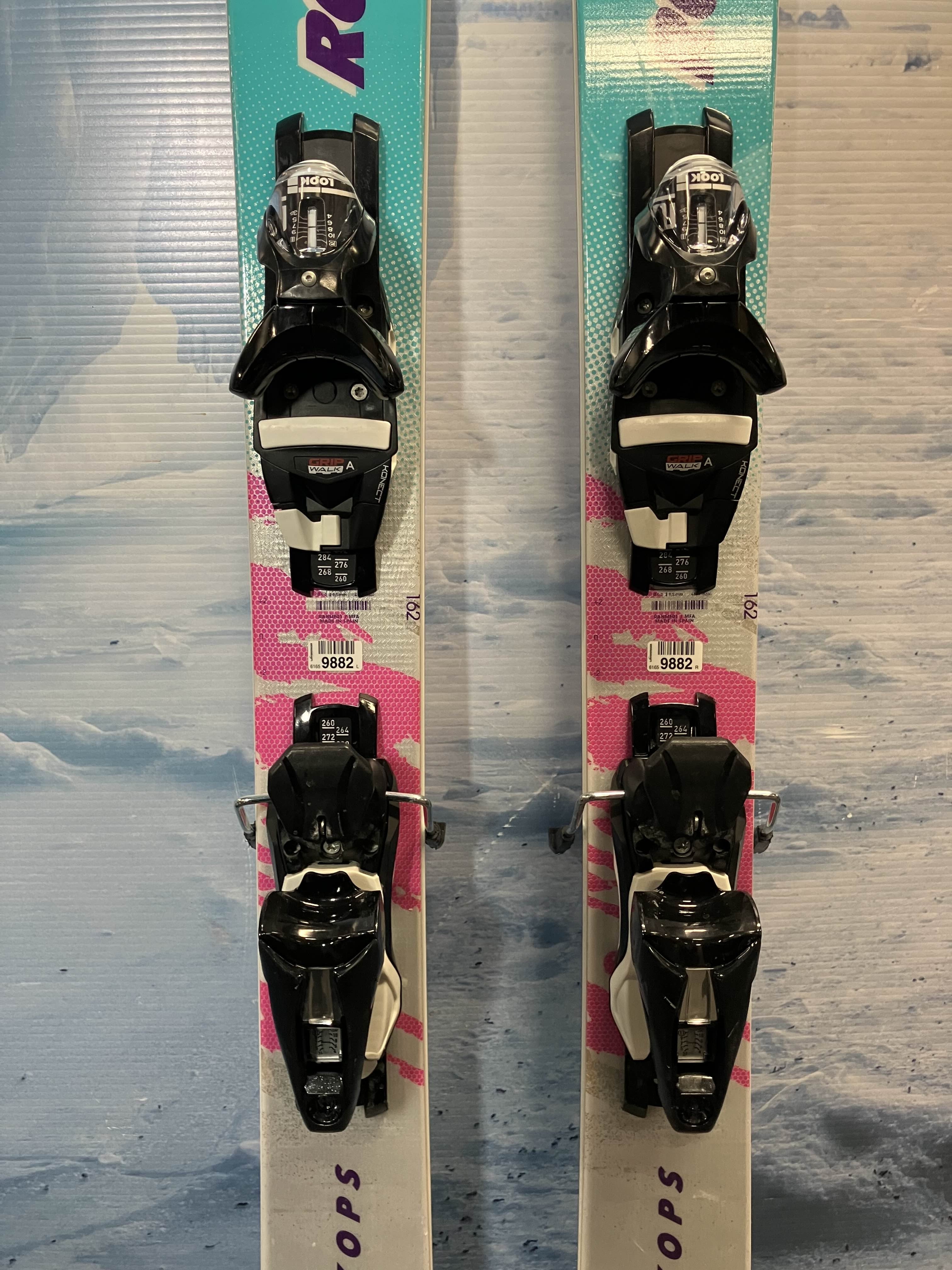 Used Rossignol Super Blackops 98 162cm Skis w/ Look Nx 12 Demo Bindings
