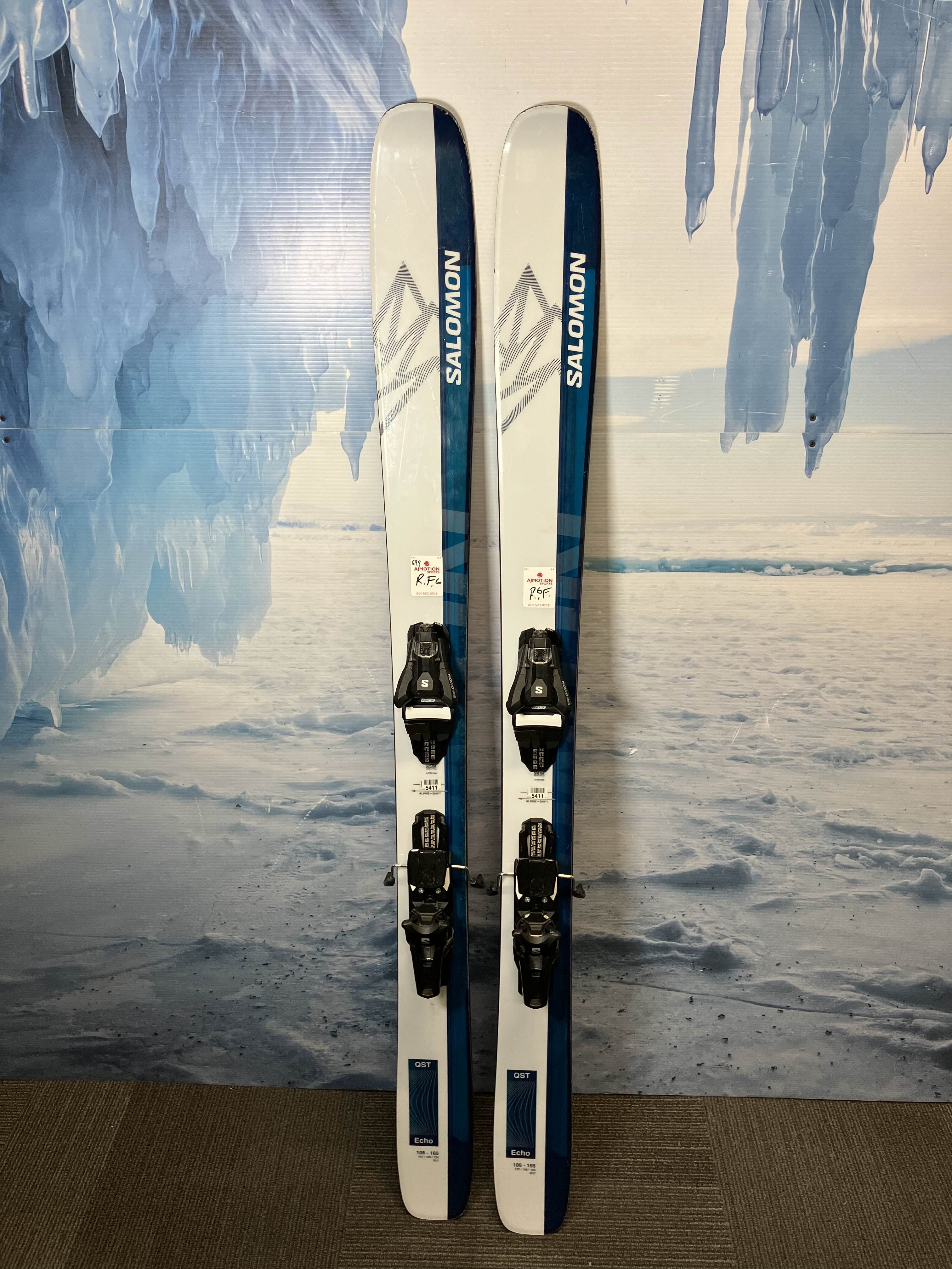 Used Salomon QST Echo Skis - 165cm w/ Salomon Strive 13 Demo Binding