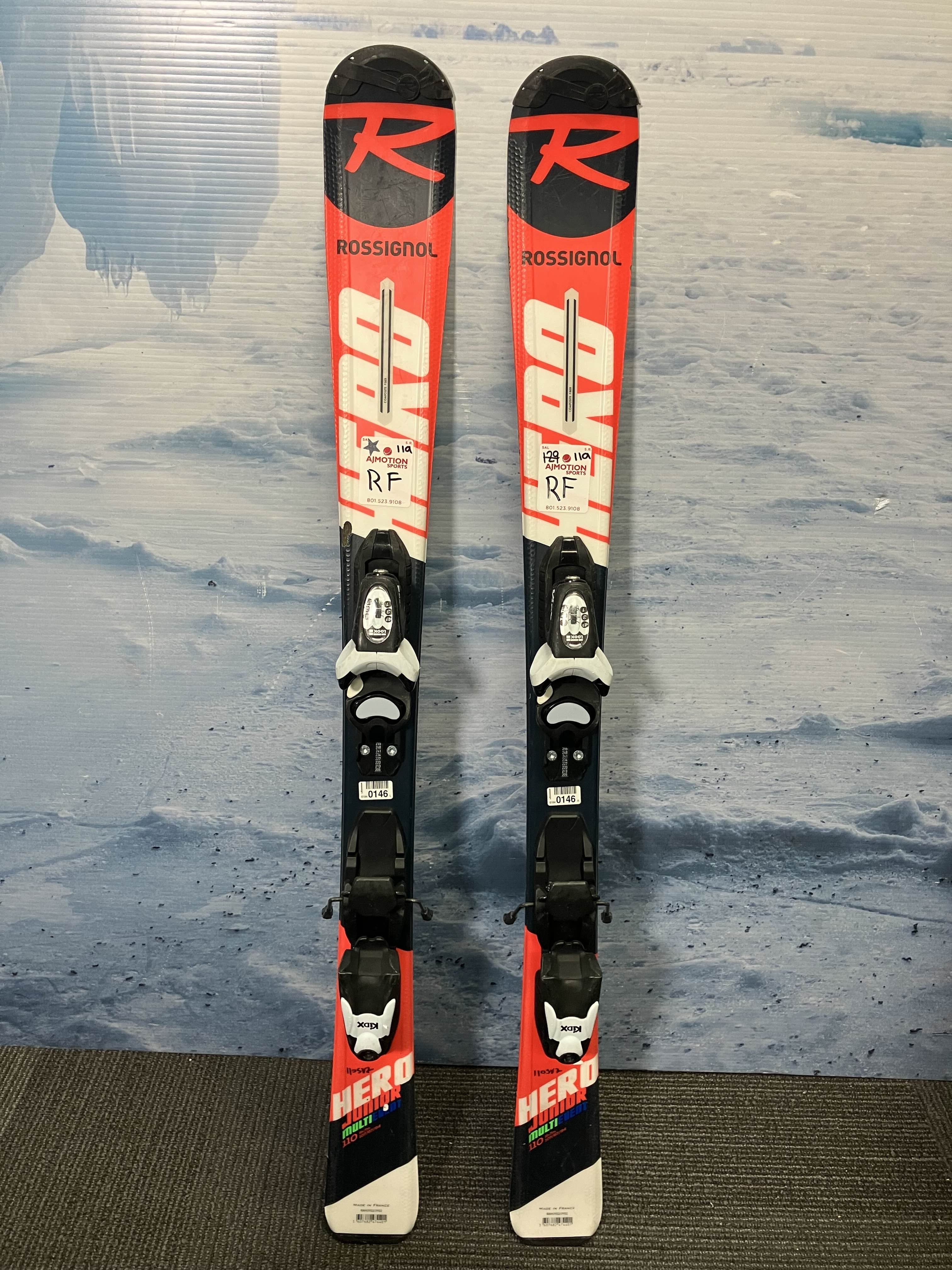 Used Rossignol Herd Junior 67 MM - 110 CM w/ Look KidX 4.5 Bindings