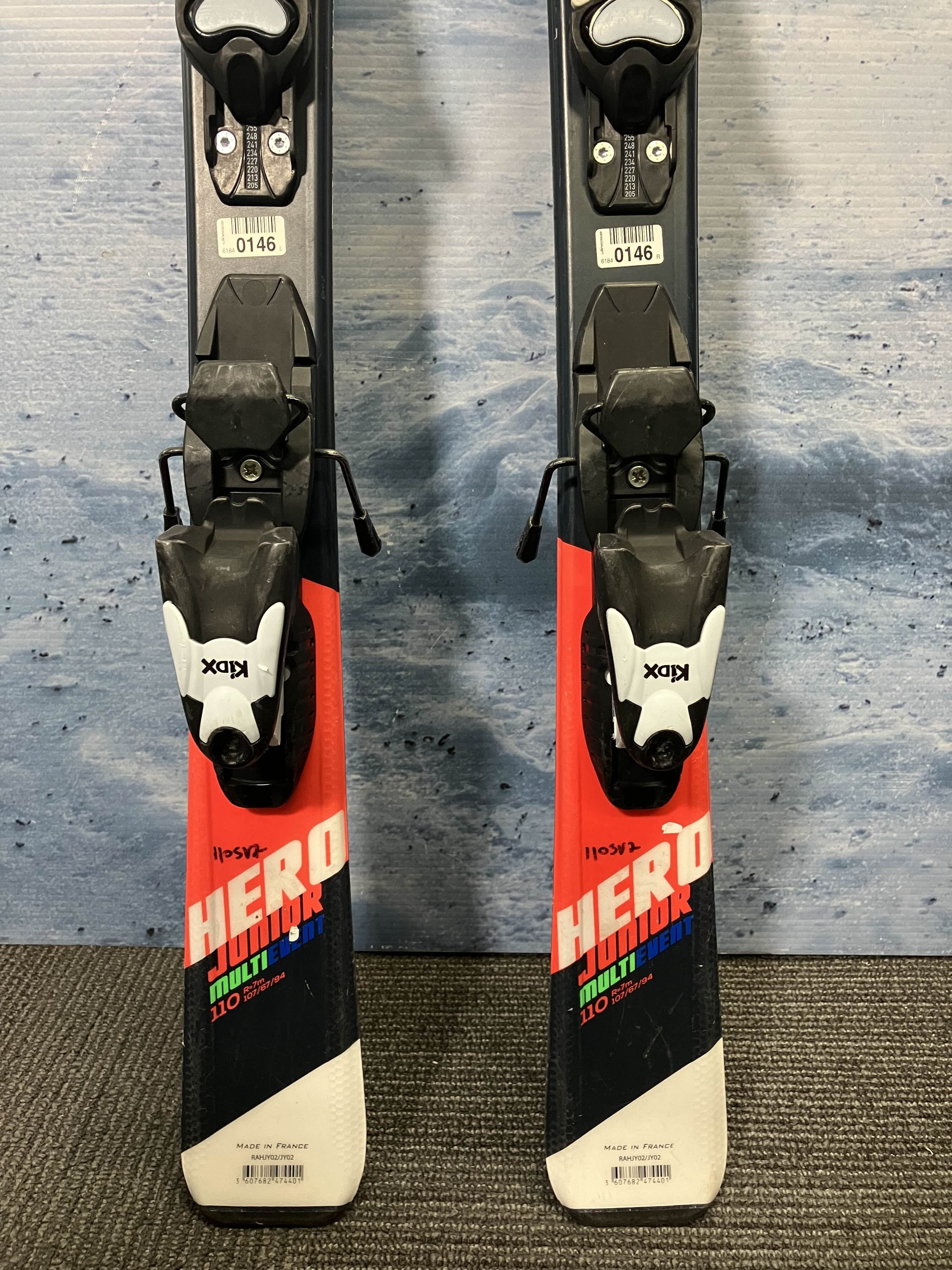 Used Rossignol Herd Junior 67 MM - 110 CM w/ Look KidX 4.5 Bindings