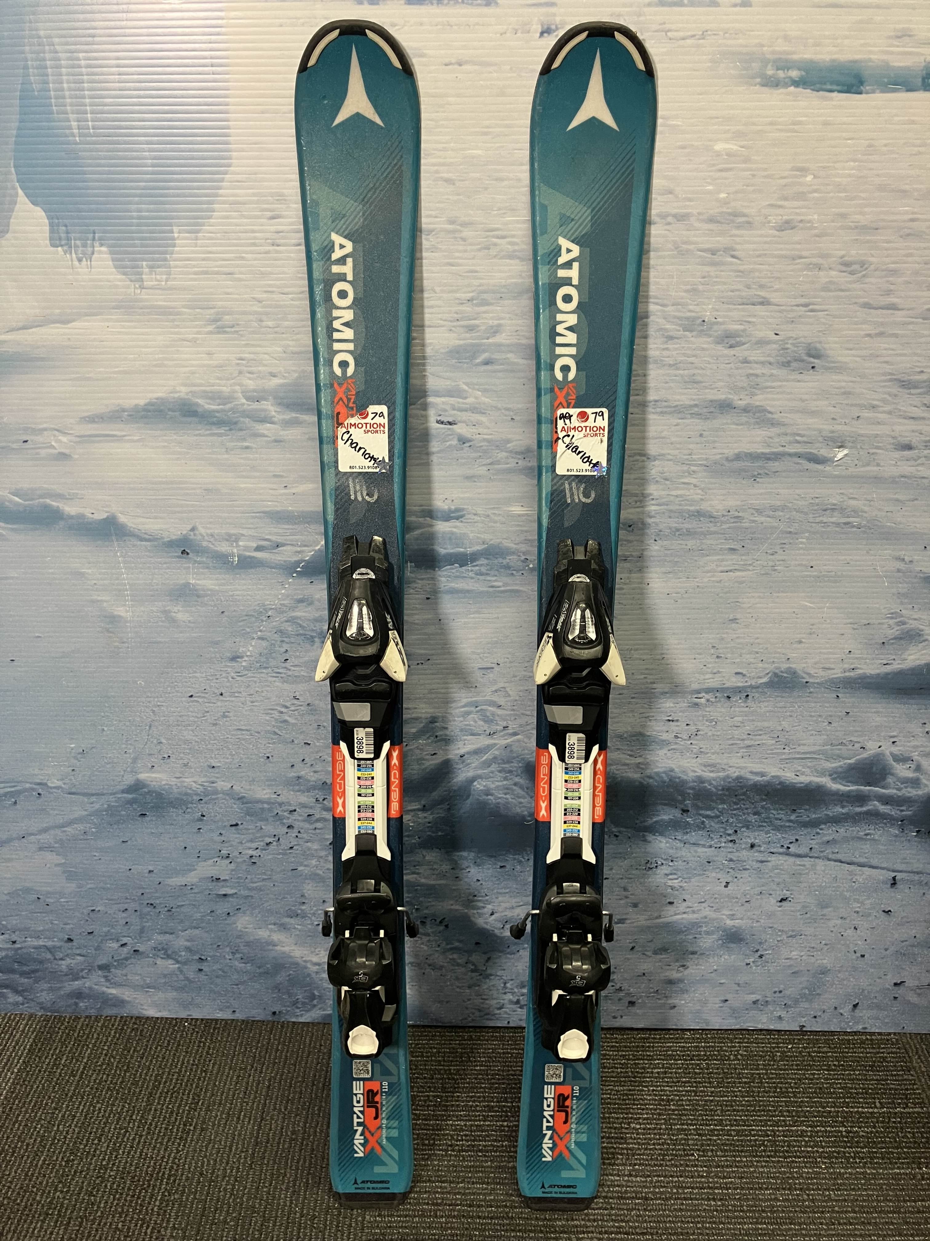 Used Atomic Vantage Bend X Jr Ski 110cm w/ Ezy Trak 4.5 Bindings
