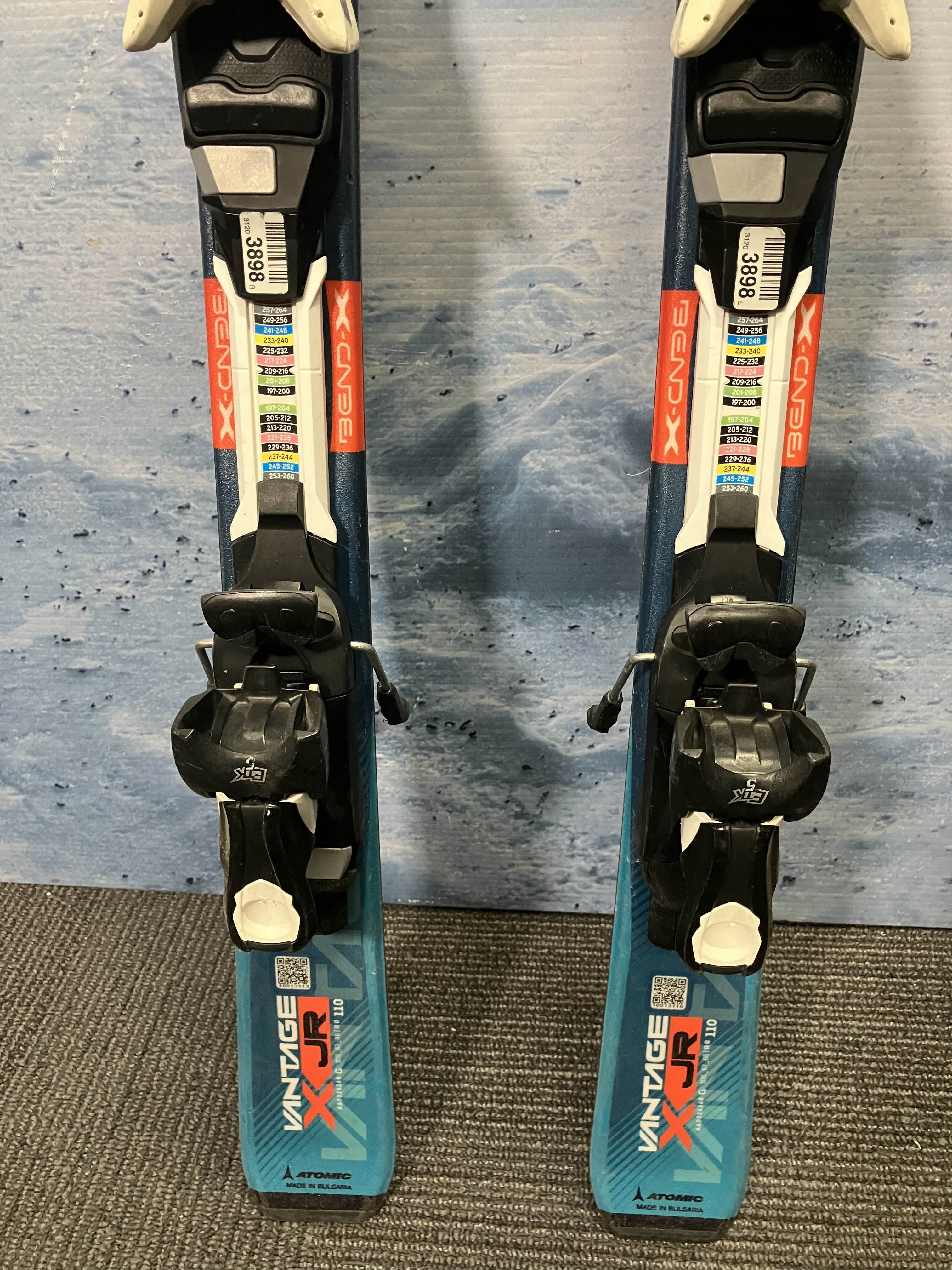 Used Atomic Vantage Bend X Jr Ski 110cm w/ Ezy Trak 4.5 Bindings