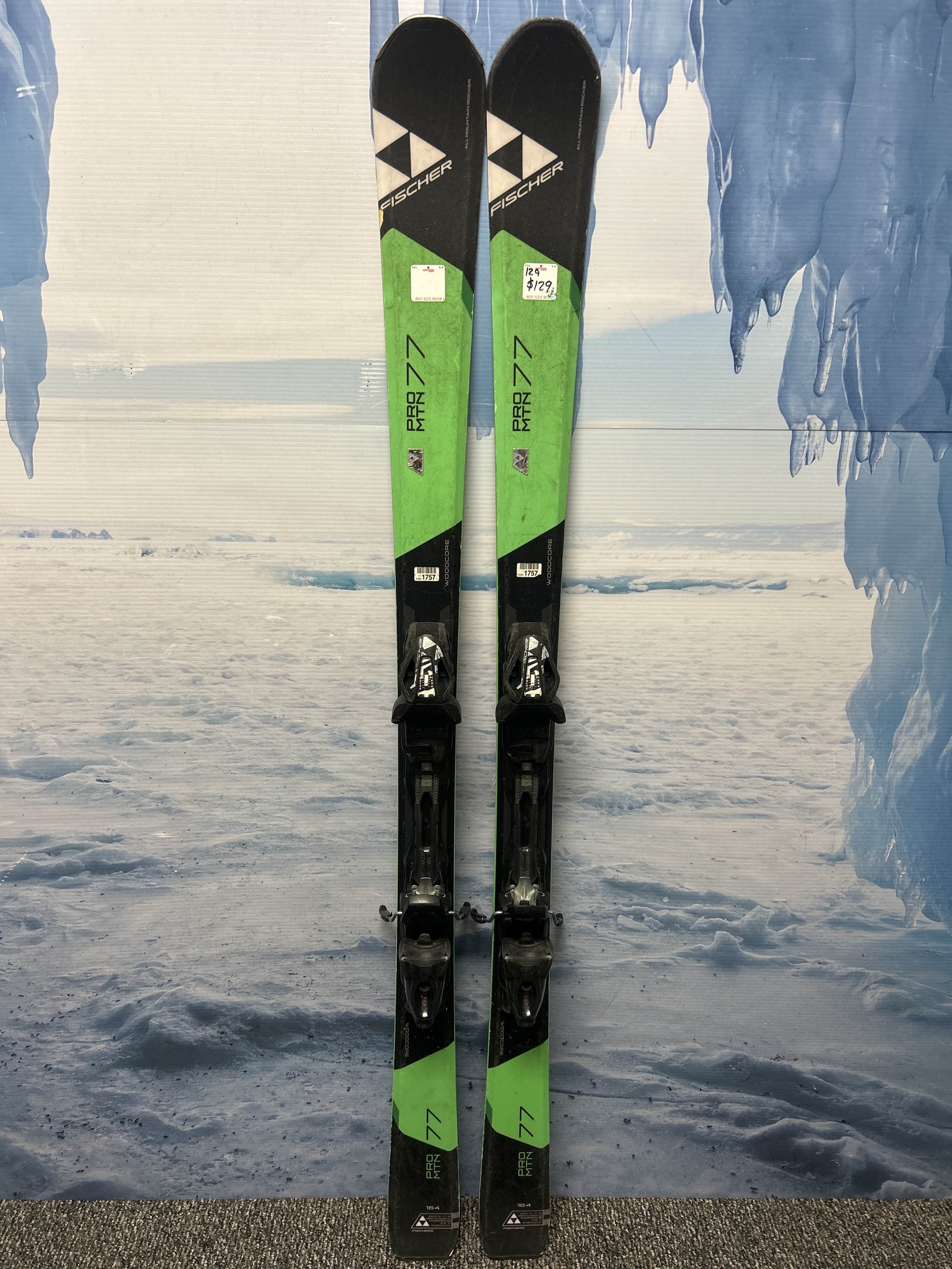 Used Fischer Pro Mtn 77 164cm Skis w/ Fischer RS11 Demo binding