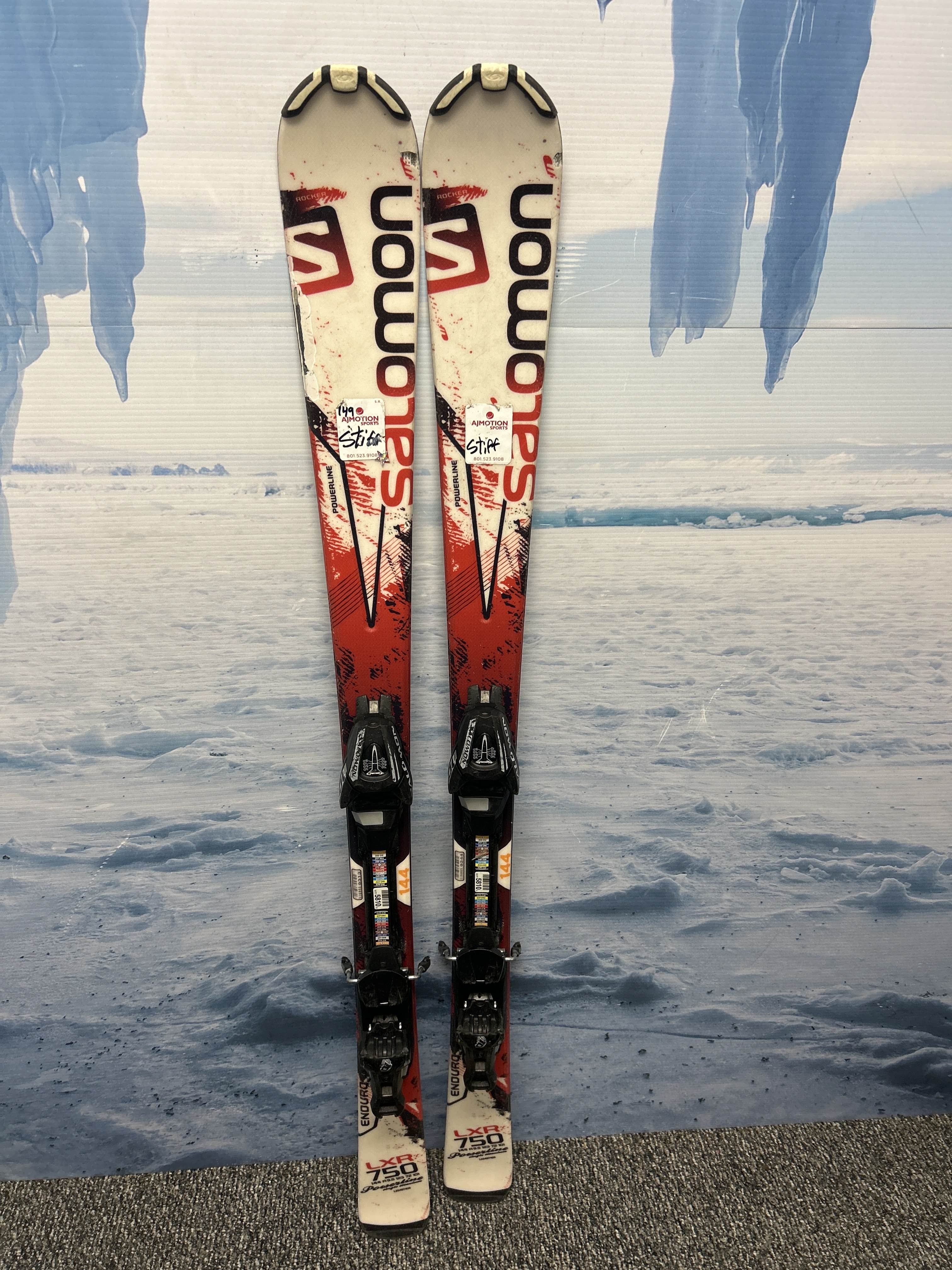 Used Salomon Enduro Powerline 144cm Skis w Salomon L10 Demo Binding