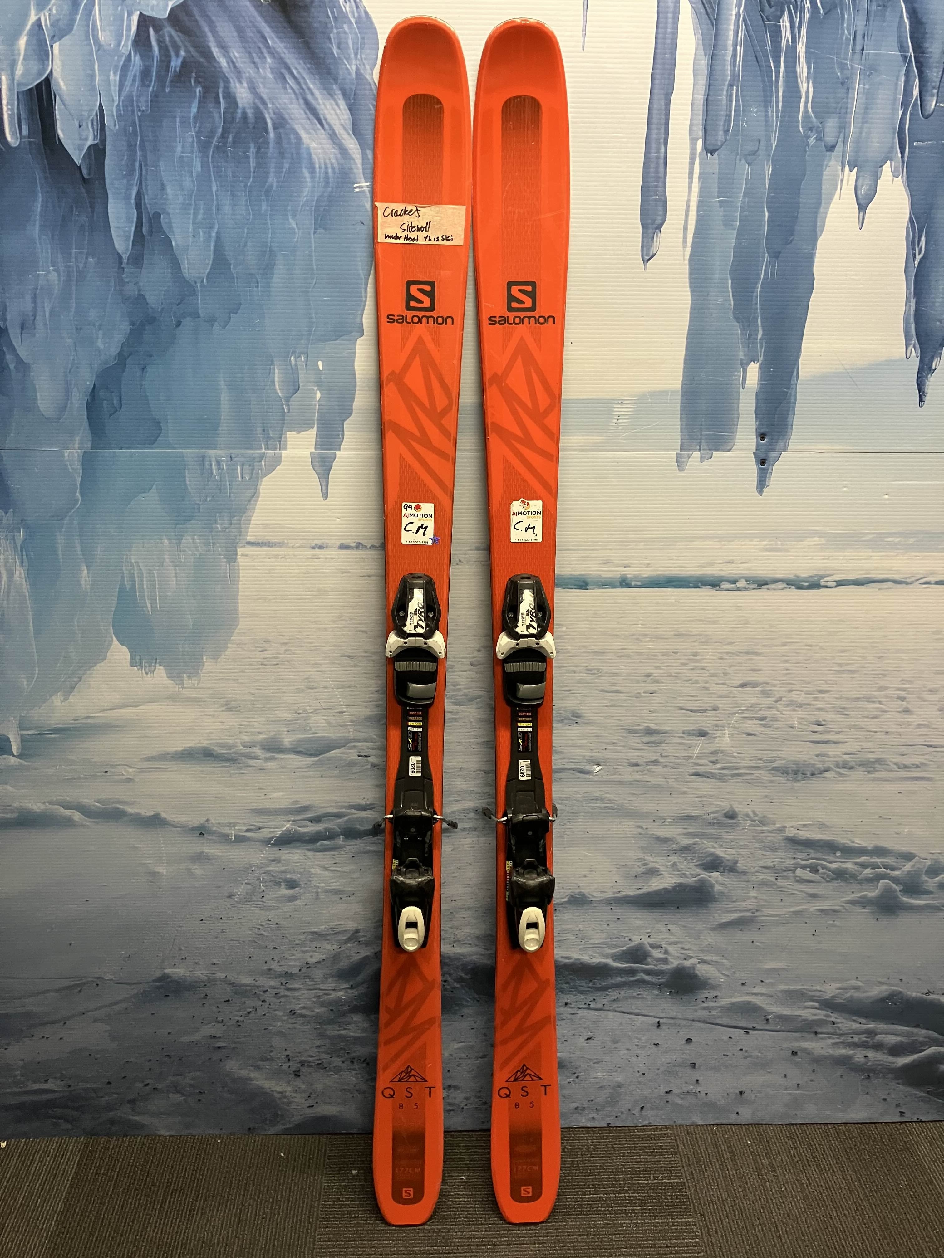Well-Loved Salomon QST 85 177cm Skis w/ Tyrolia SP 13 Bindings