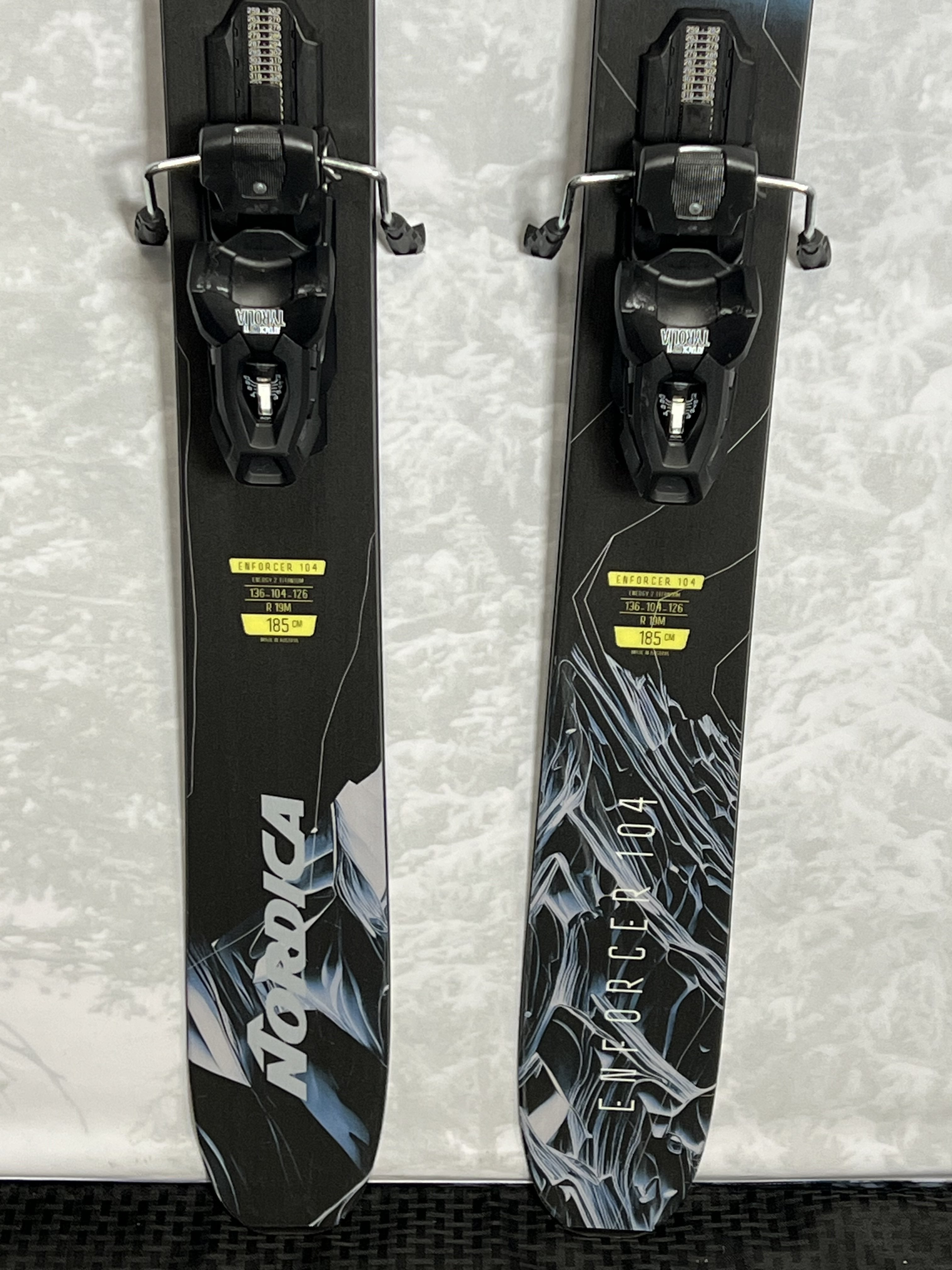 Lightly Used Nordica Enforcer 104 185cm Skis 2025 w/Tyrolia Attack LYT 11 Demo Bindings