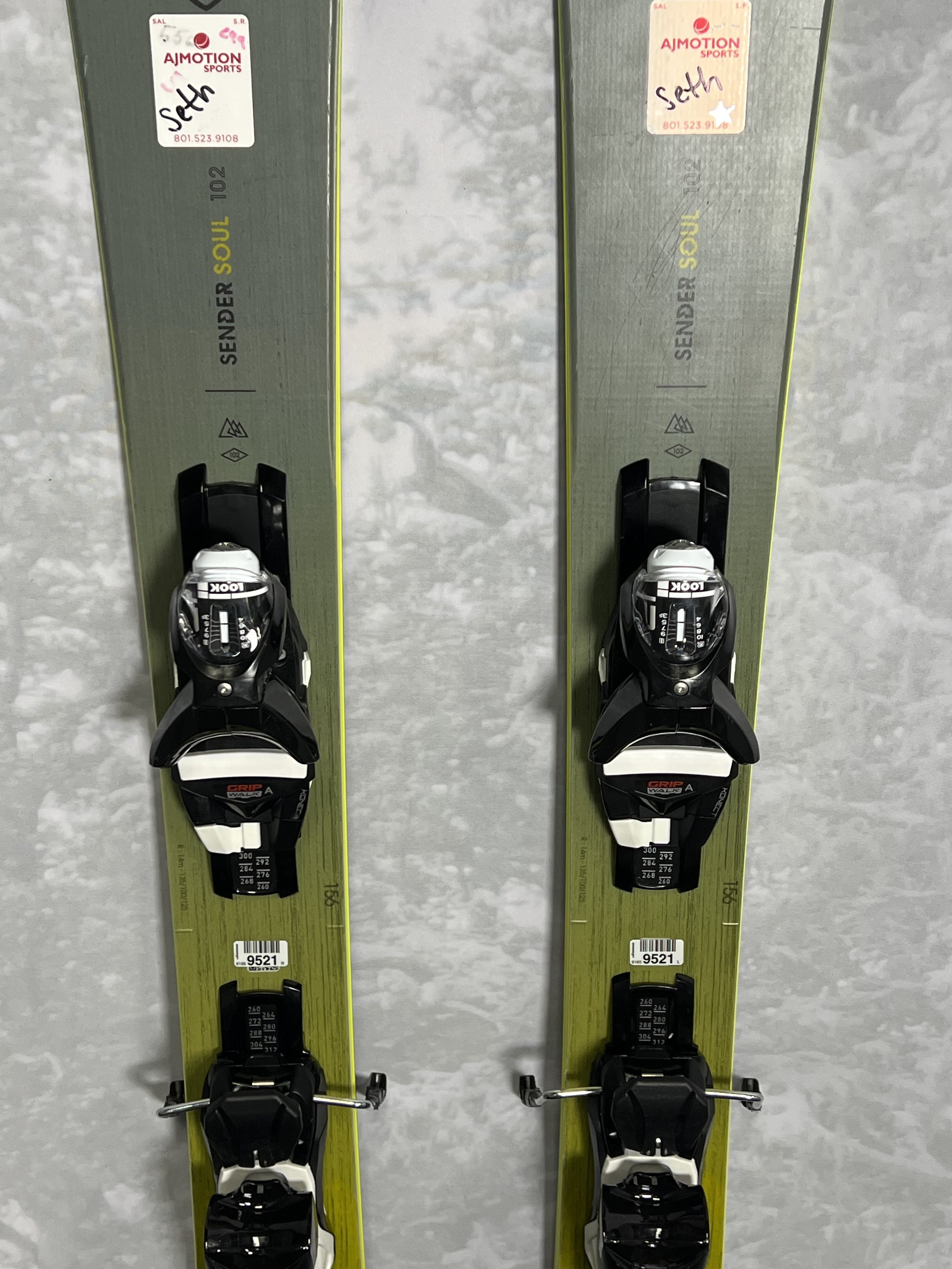 Lightly Used Rossignol Sender Soul 102 156 cm Skis 2025 w/Look Konect GW Demo Bindings