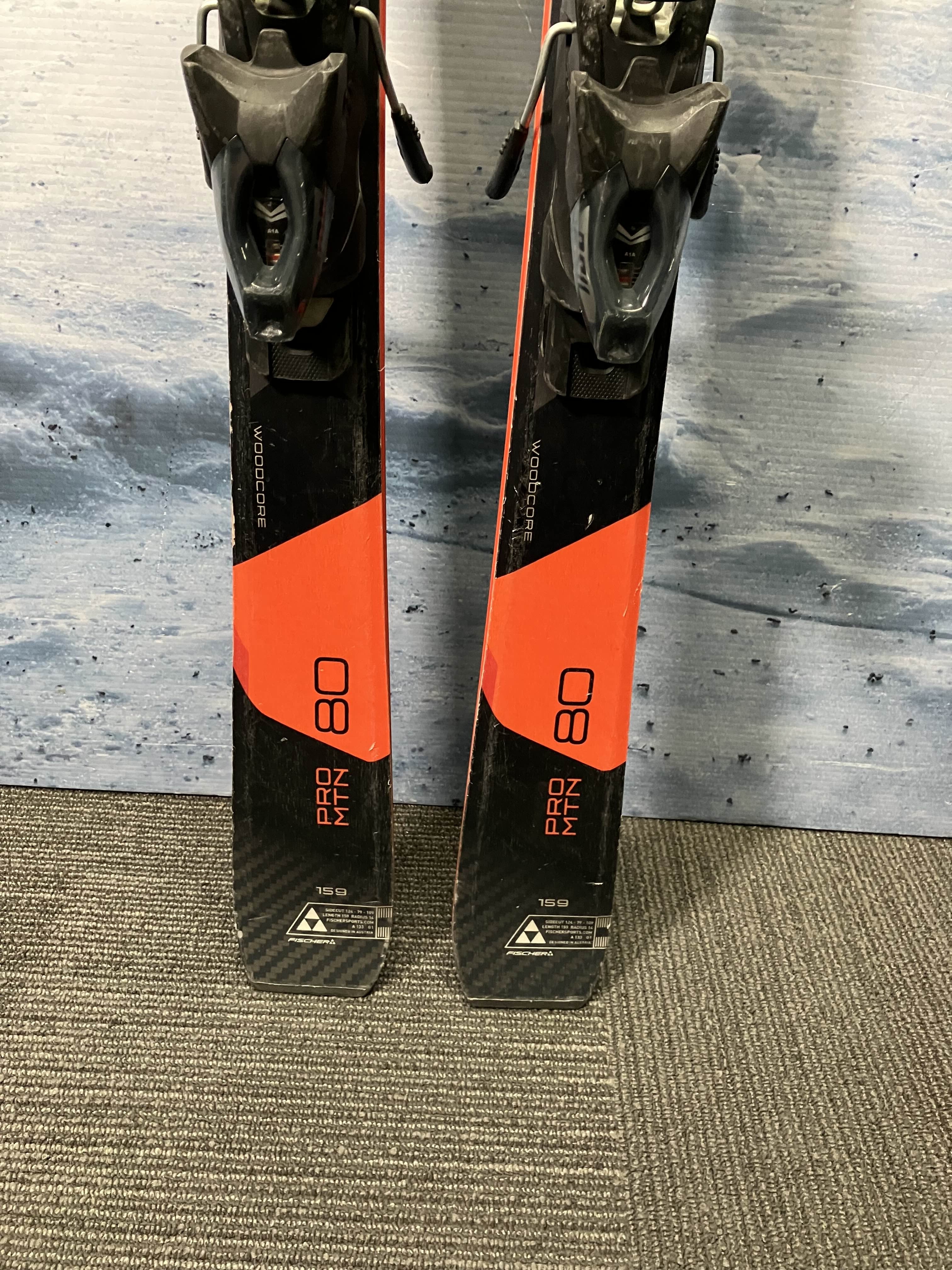 Used Fisher Pro Mtn 80 Men's Ski w/ Fischer 11 Rs Demo Bindings - 159CM