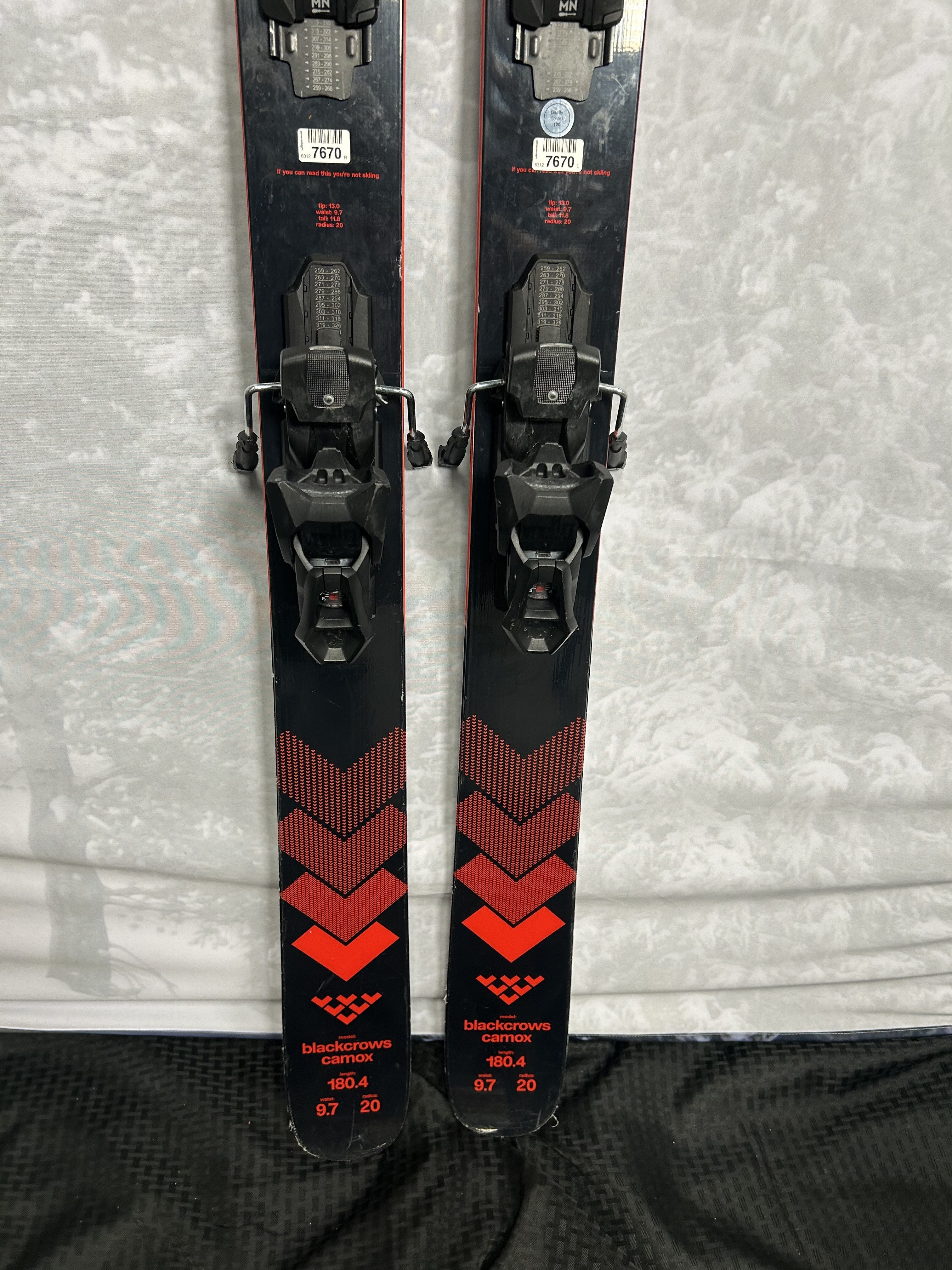 Used Black Crows Camox Skis 180 cm w/ Tyrolia Attack 14 Demo Bindings