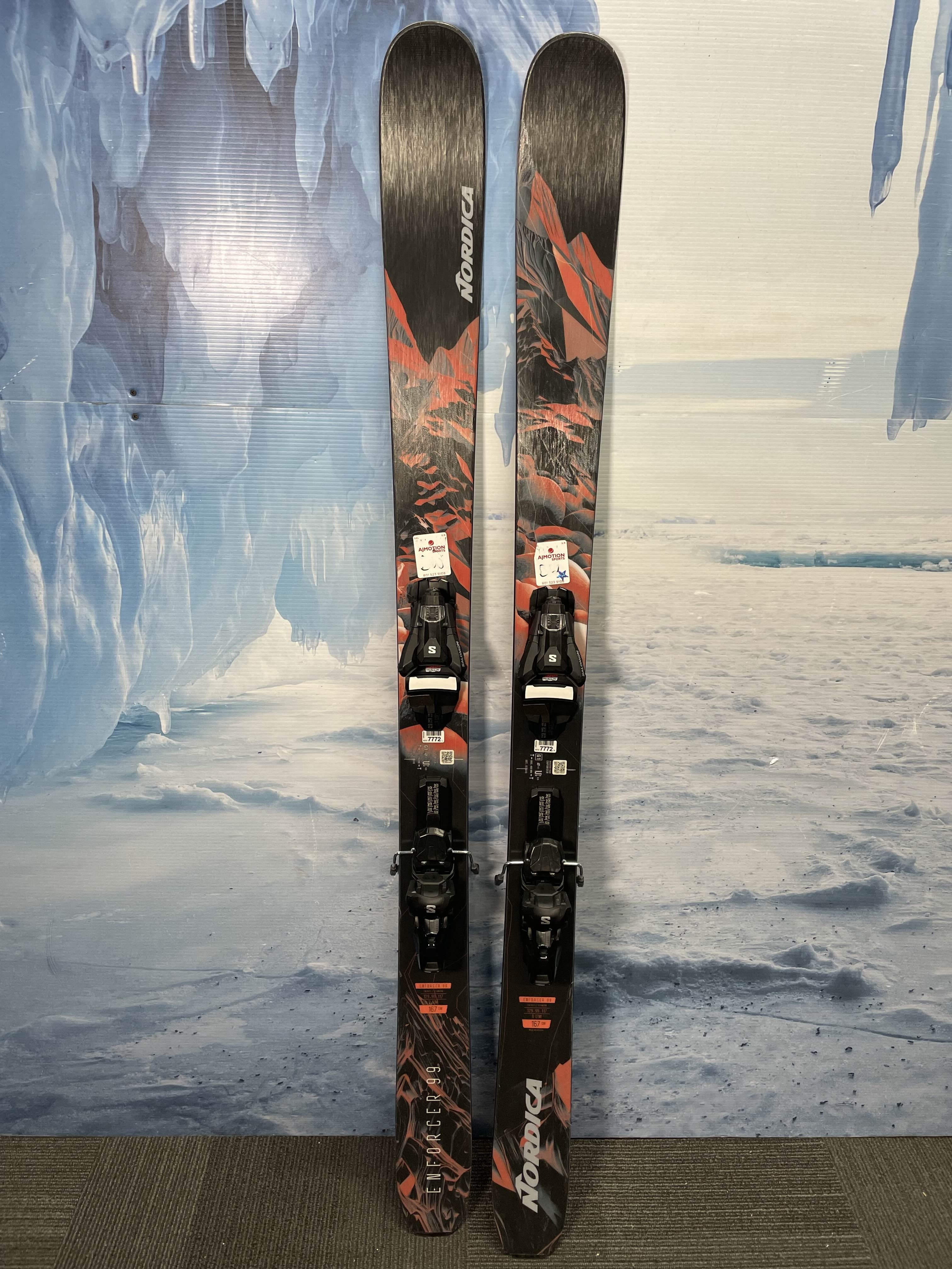 Lightly used 2025 Nordica Enforcer 99 ski 167 cm with adjustable Salomon Strive 11 Bindings