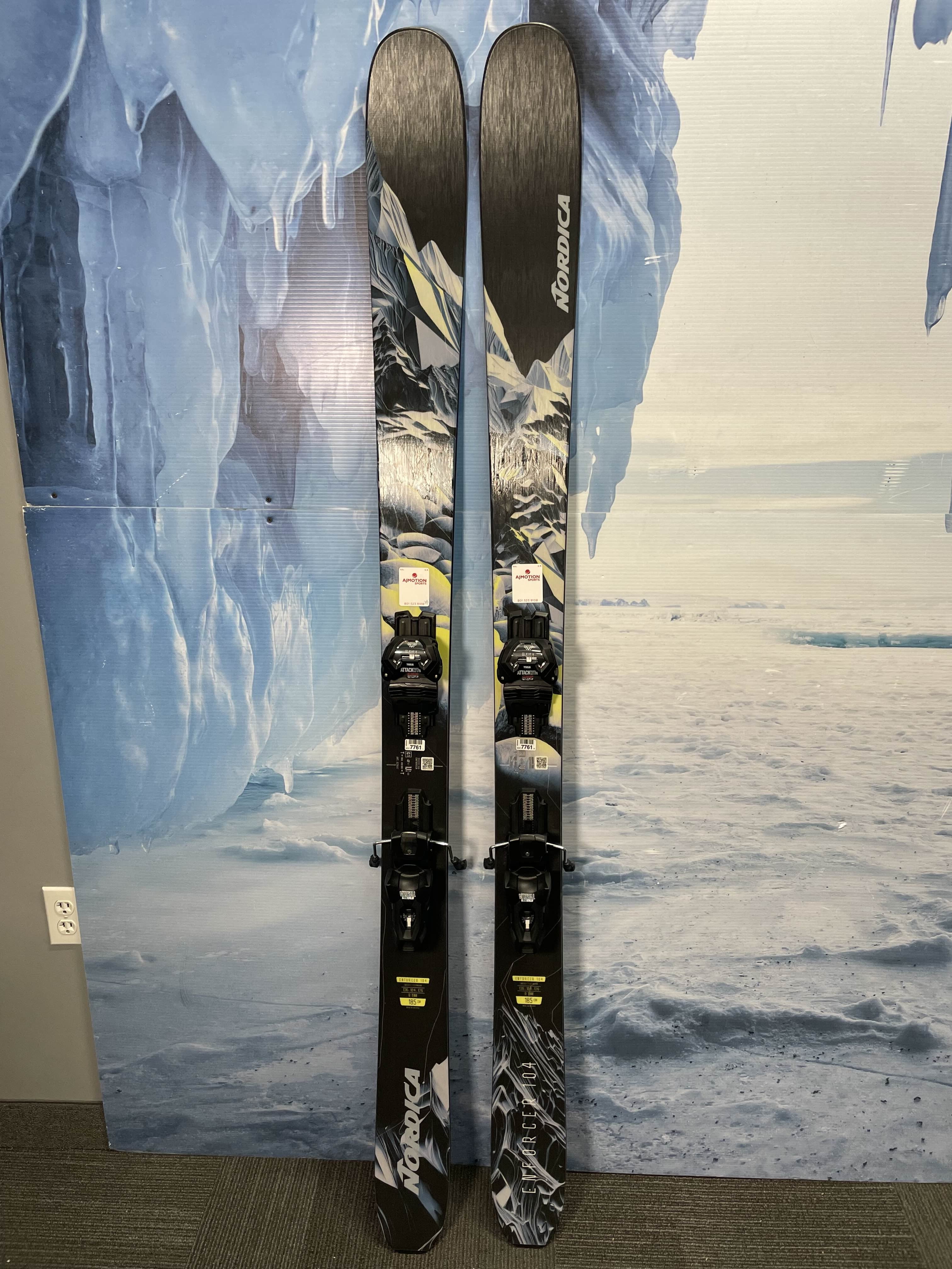 Lightly used 2025 Nordica Enforcer 104 ski - 185cm w/ Adjustable Tyrolia Attack LYT 11 GW binding