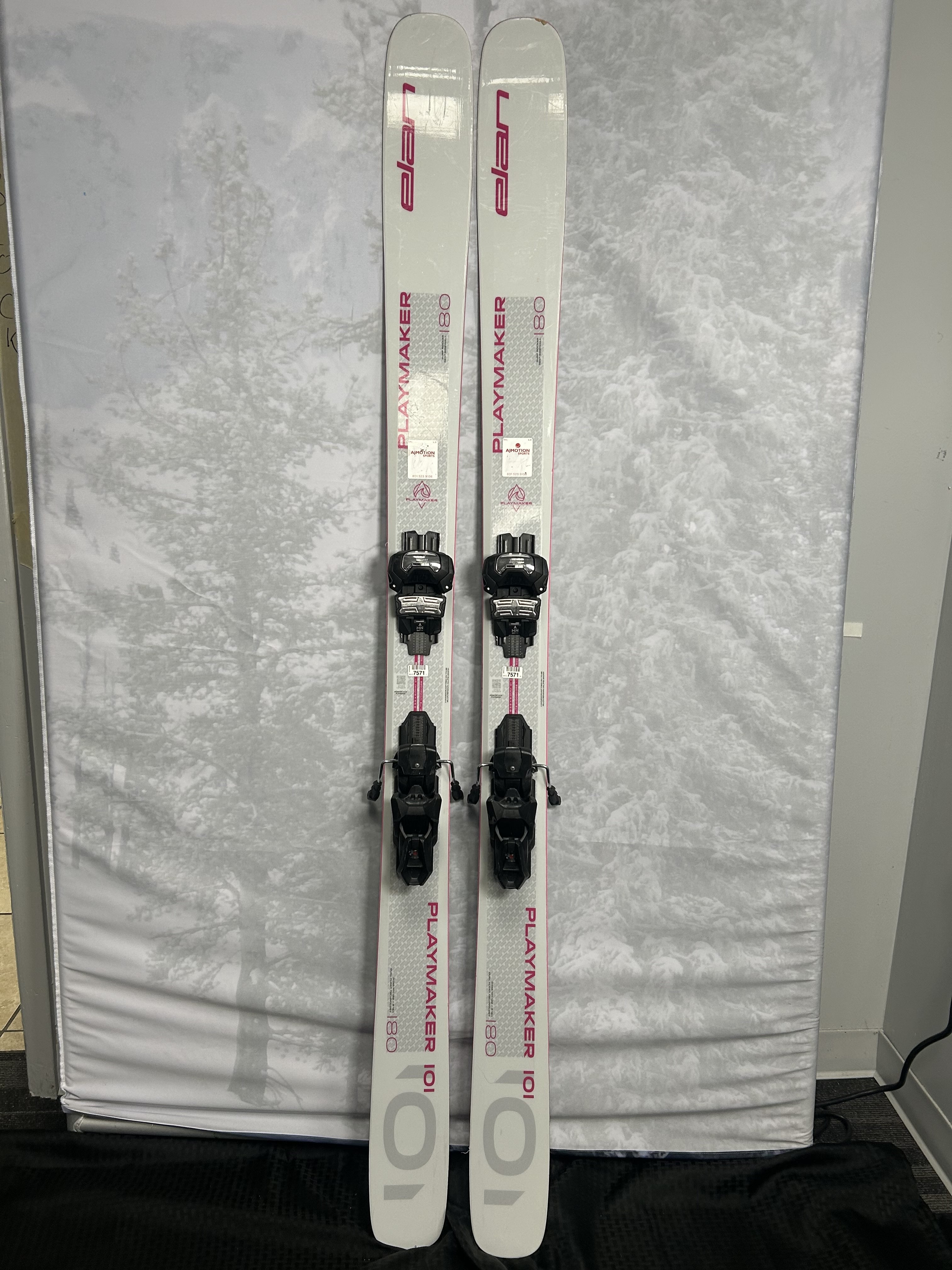 Lightly used Elan Playmaker 101 -180 cm Skis w/ Tyrolla Attack 14