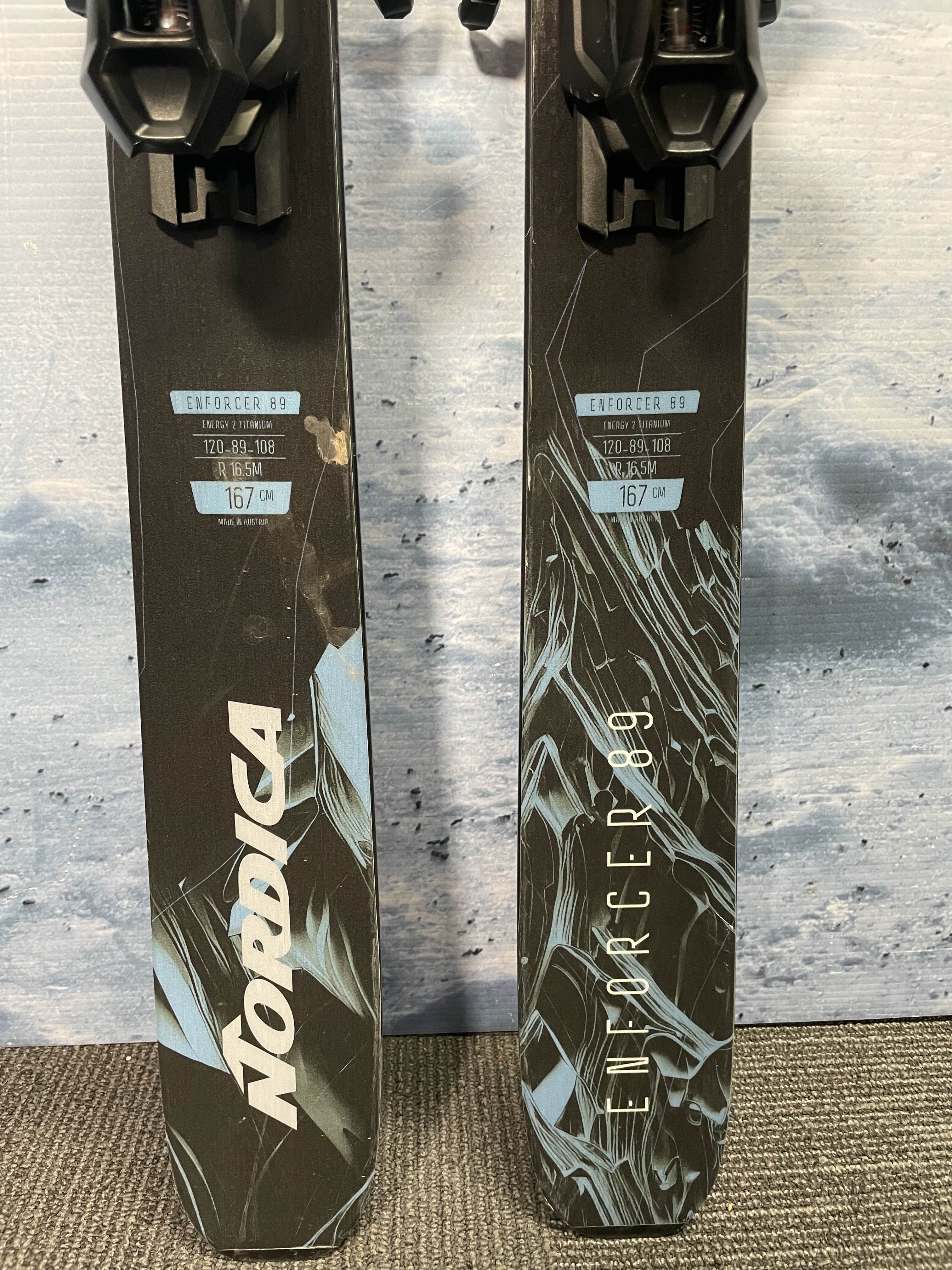 Lightly Used 2025 Nordica Enforcer 89 167cm w/ Adjustable Tyrolia Attack 14 MN