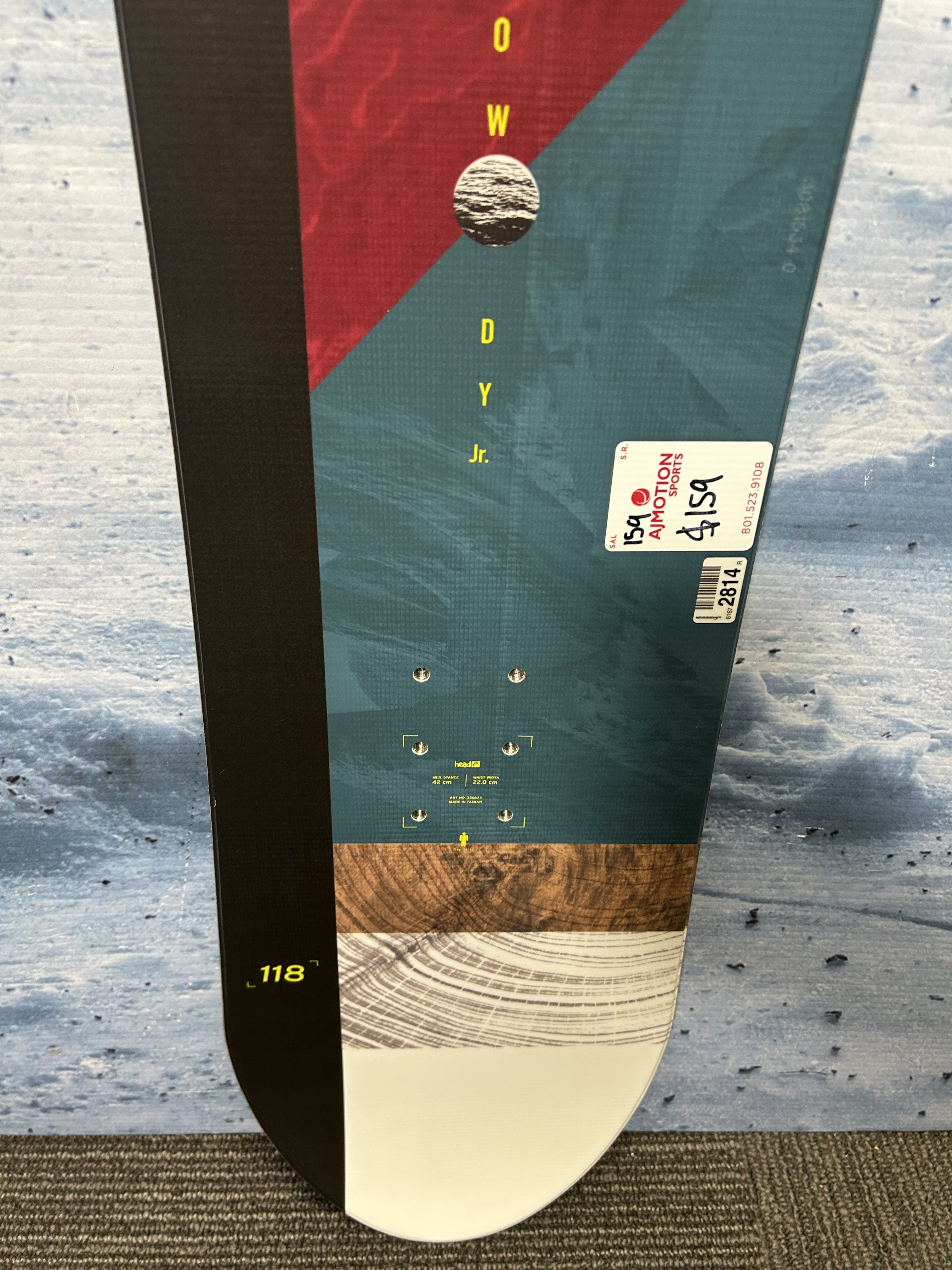 Like New Head Rowdy Kids Snowboard - 118CM W/ Head Small P JR Binding
