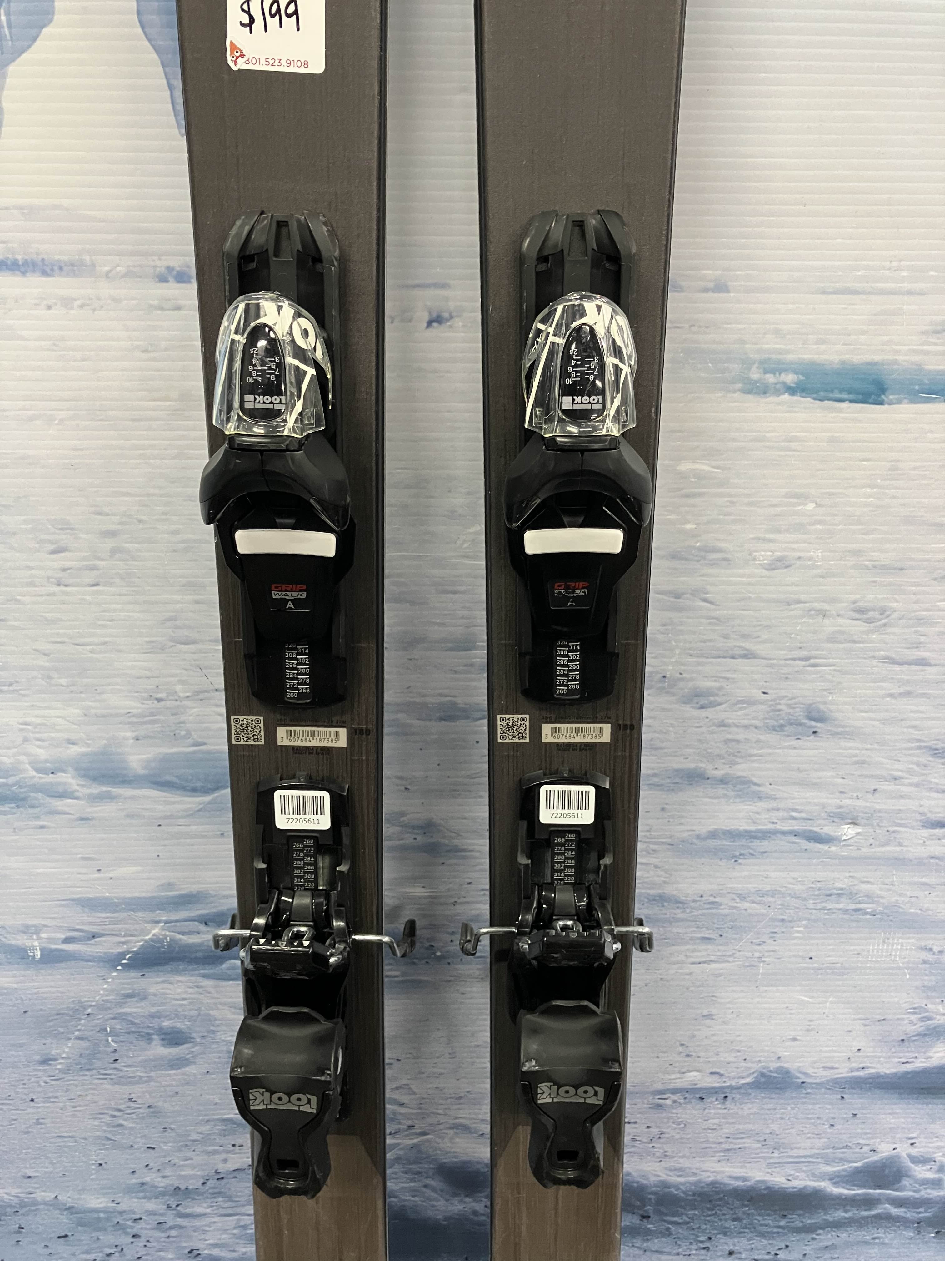 Used Rossignol Sender 90 Pro Skis 180cm w/ Look 10 Bindings