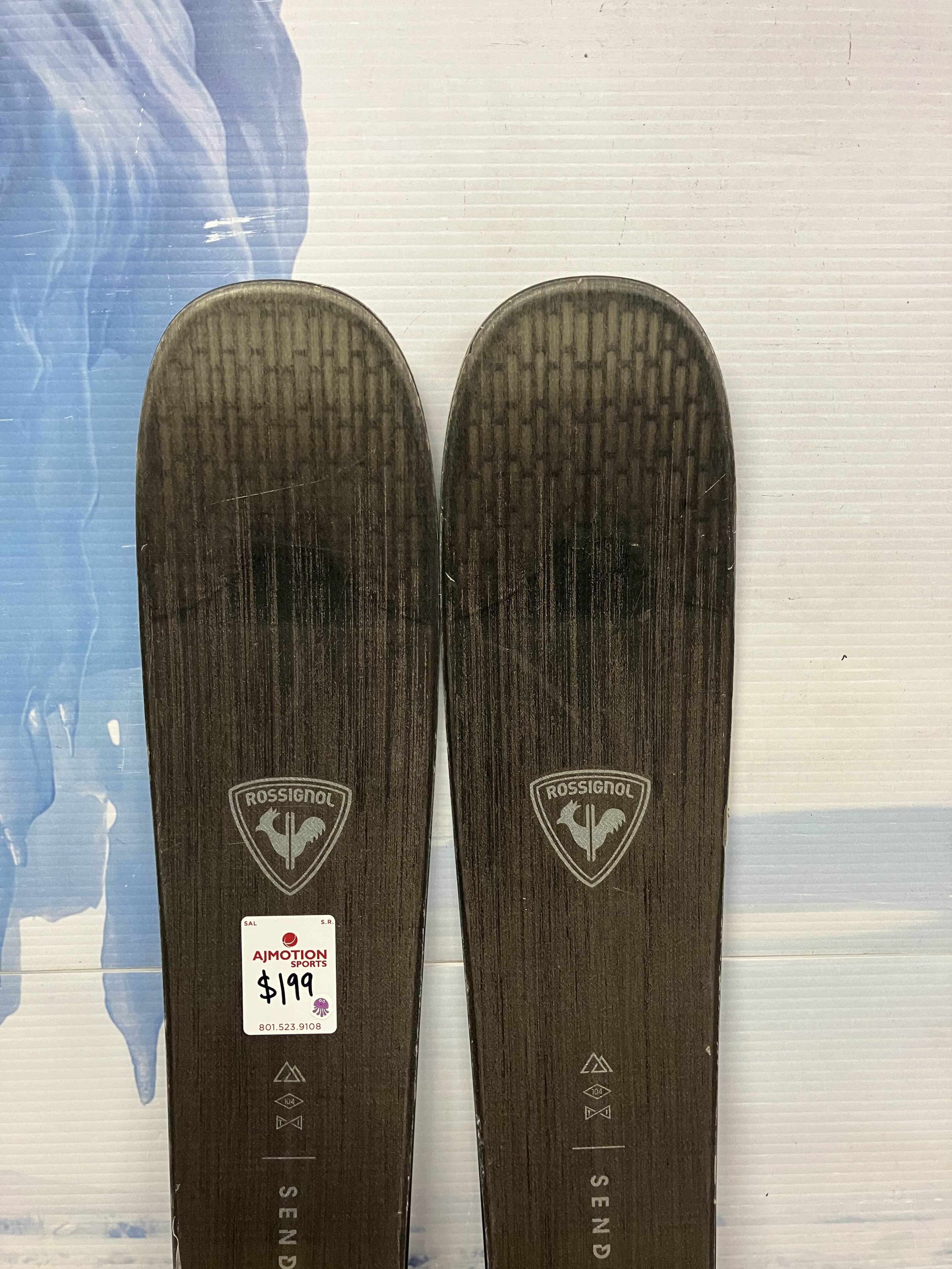 Used Rossignol Sender 104 TI 154cm Skis w/ Look 12 Demo Bindings