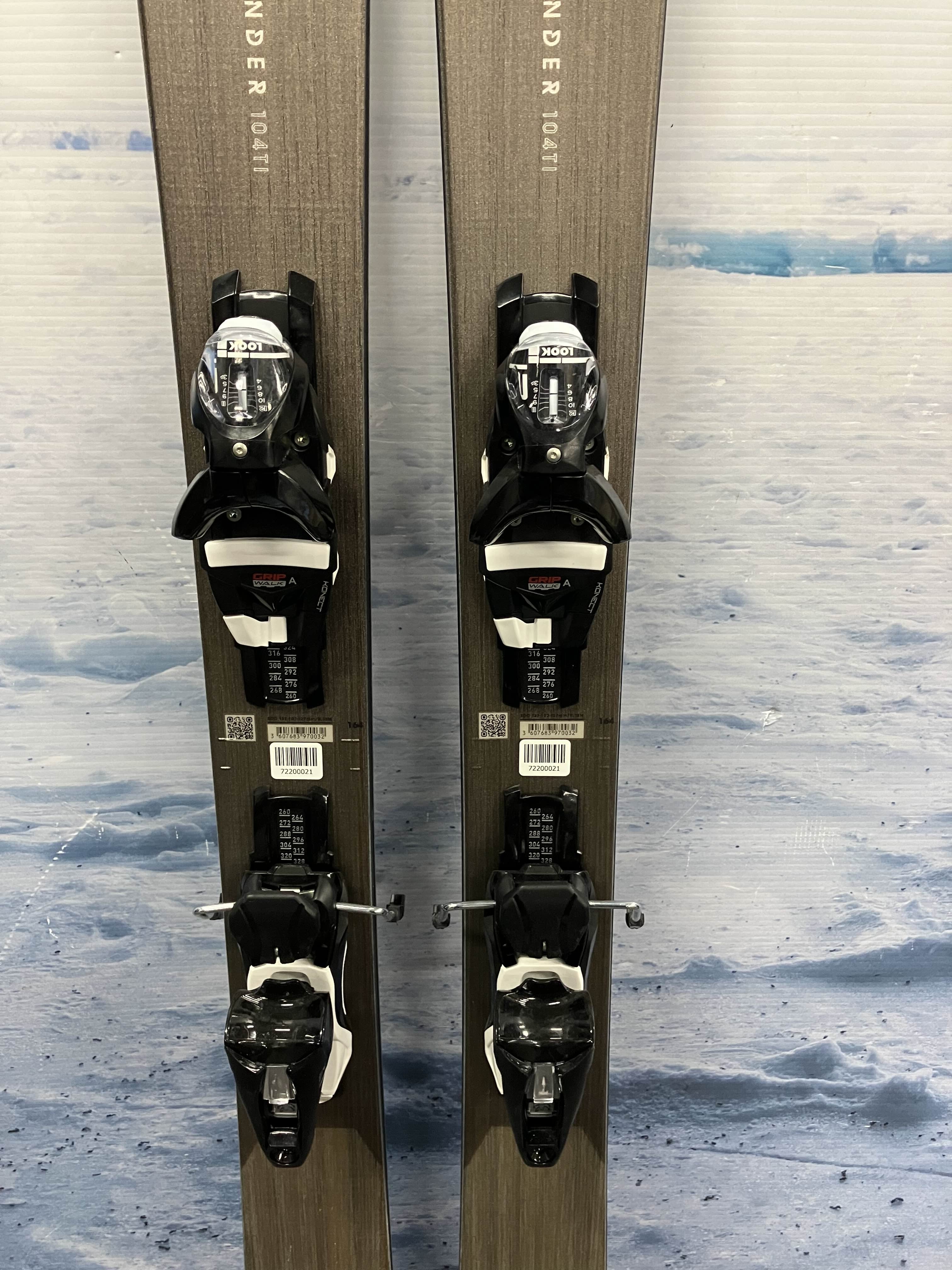 Used Rossignol Sender 104 TI 164cm Skis w/ Look 12 Demo Bindings