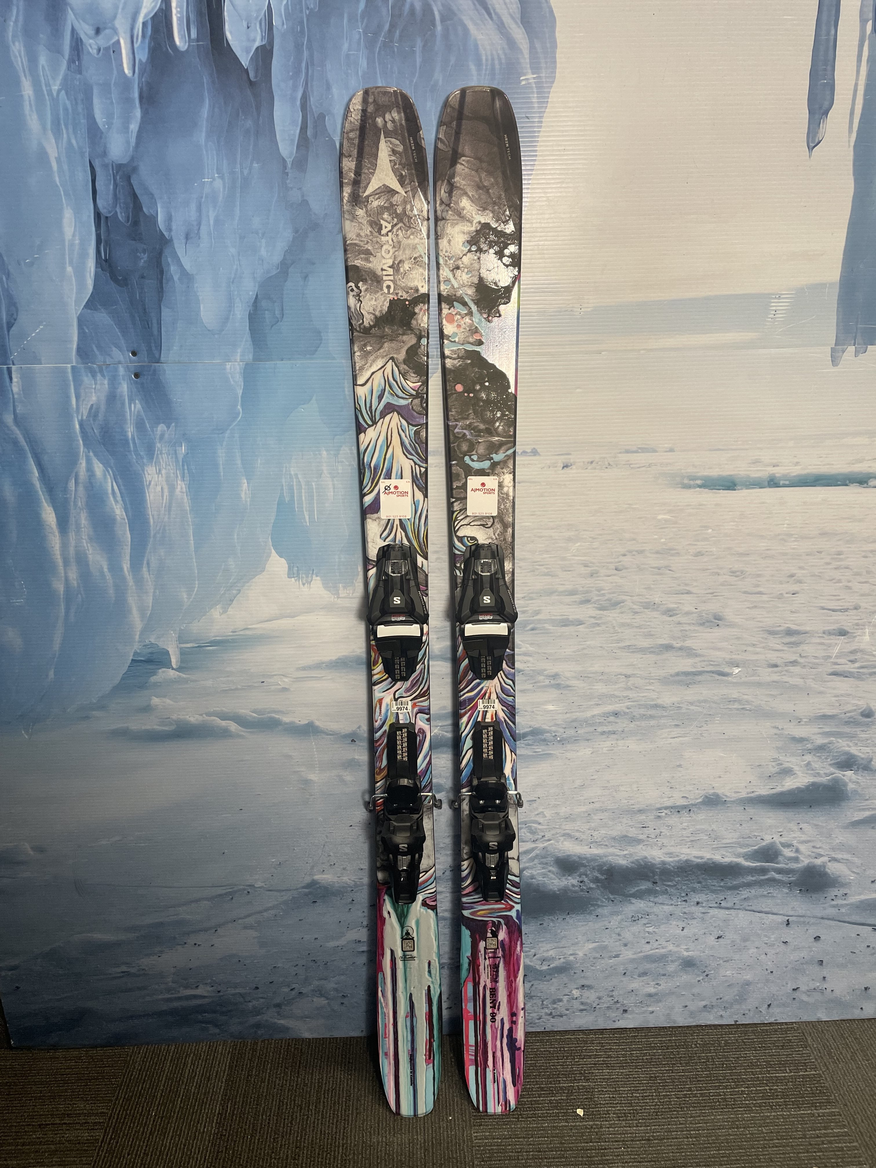 Used 2025 Atomic Bent Chetler 90 157cm Skis w/ Salomon Strive 11 Demo Binding