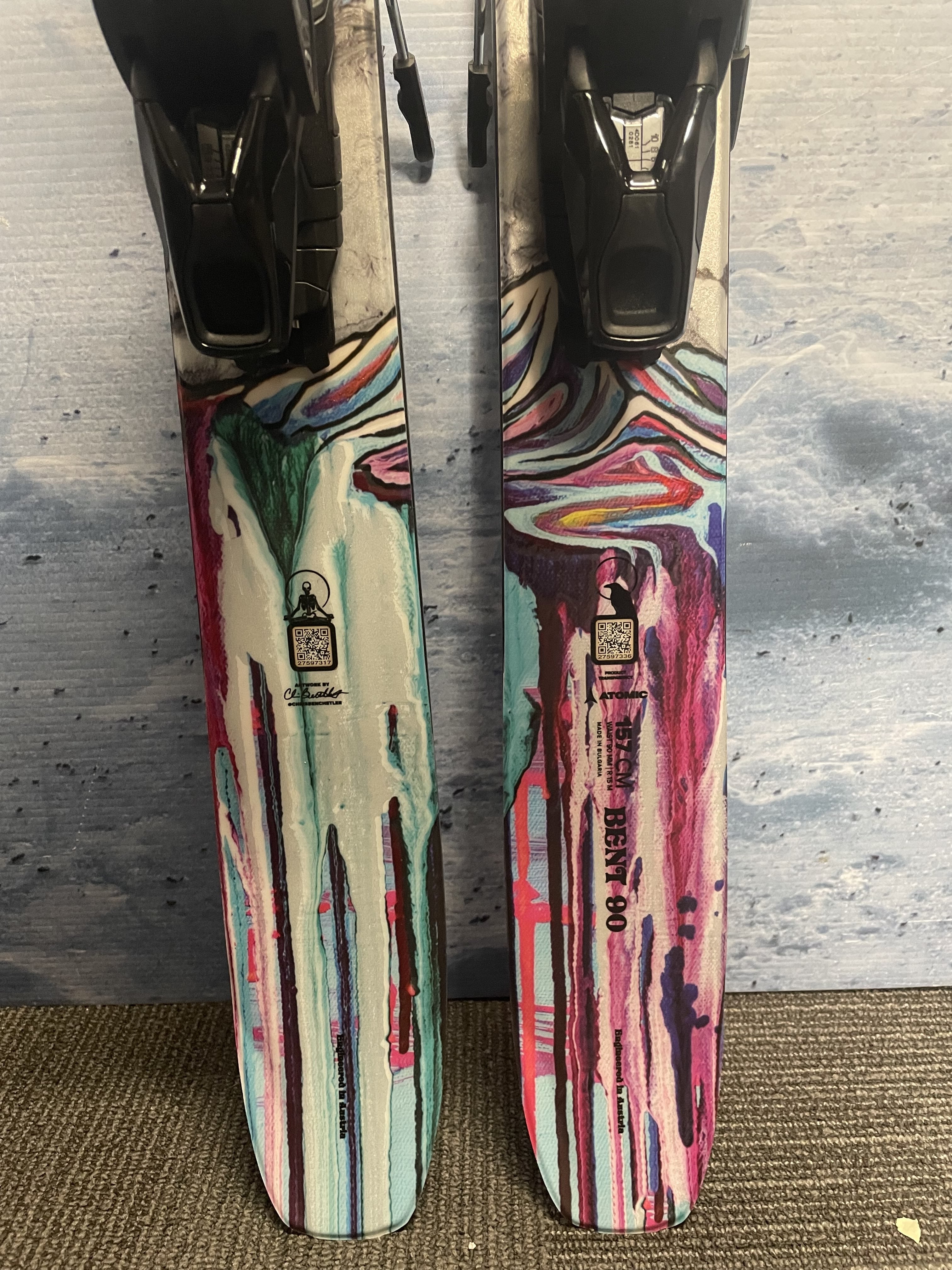 Used 2025 Atomic Bent Chetler 90 157cm Skis w/ Salomon Strive 11 Demo Binding