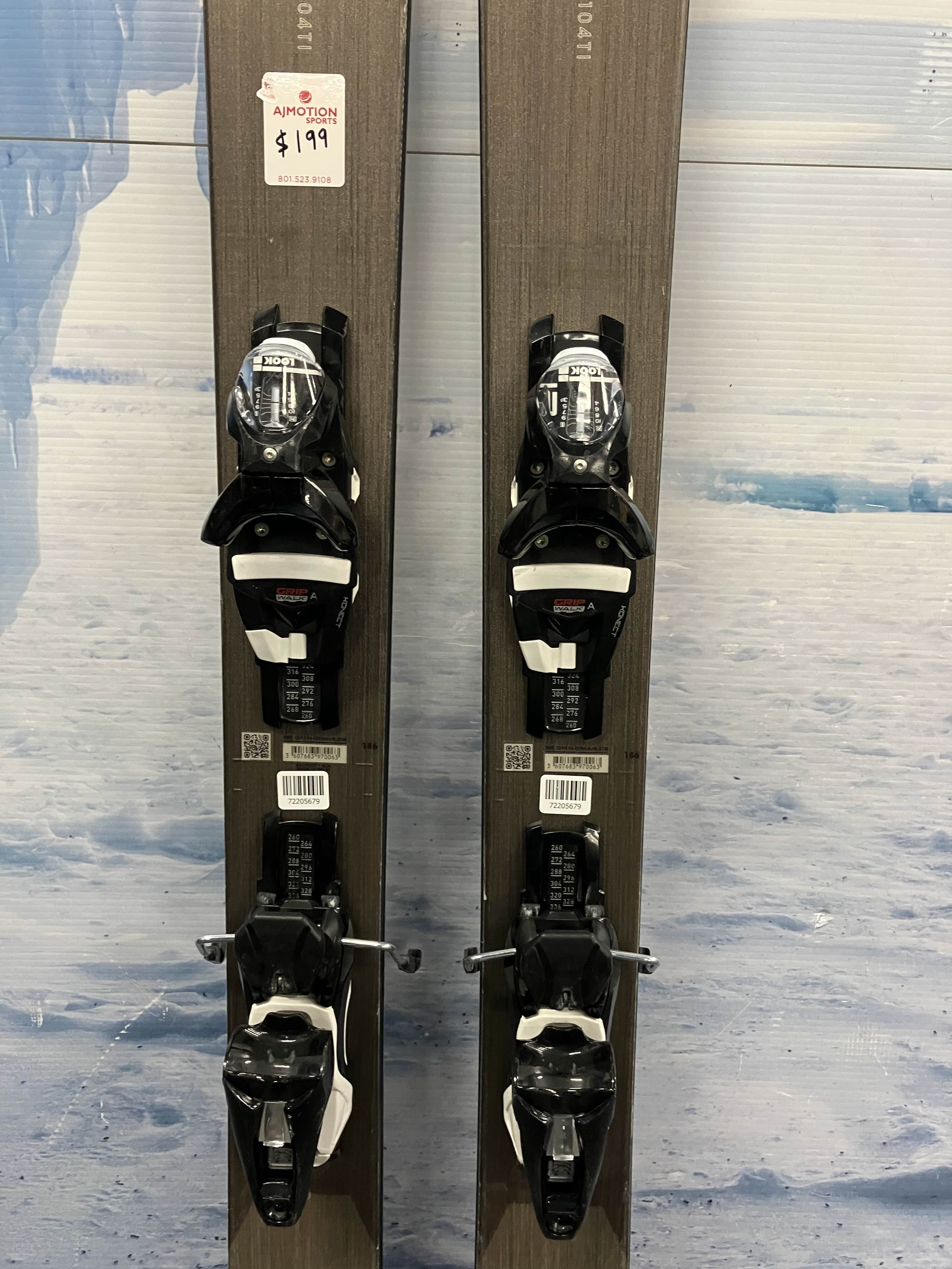 Used Rossignol Sender 104 TI 186cm Skis w/ Look 12 Demo Bindings