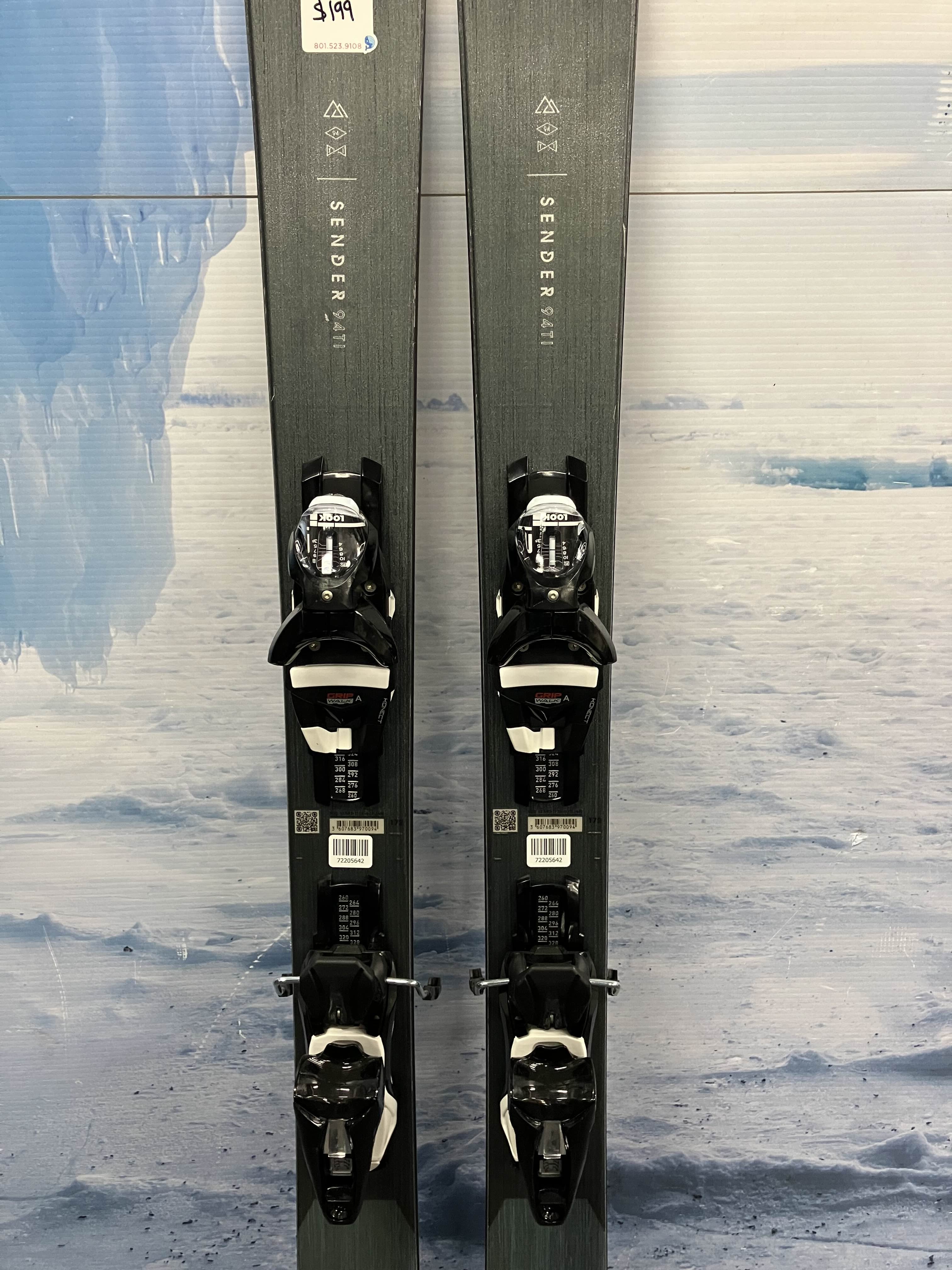 Used Rossignol Sender 94 TI 172cm Skis w/ Look 12 Demo Bindings