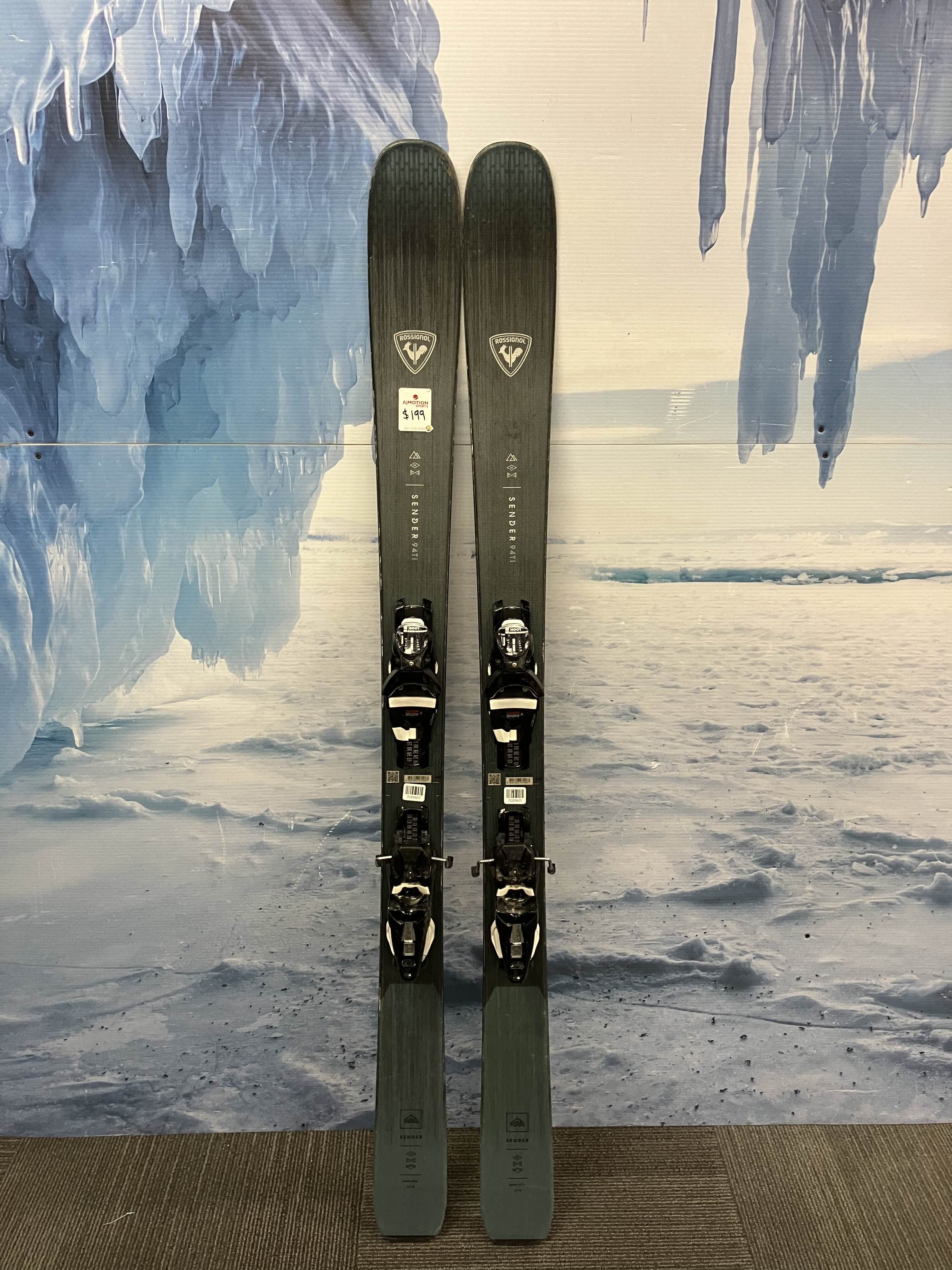 Used Rossignol Sender 94 TI 164cm Skis w/ Look 12 Demo Bindings