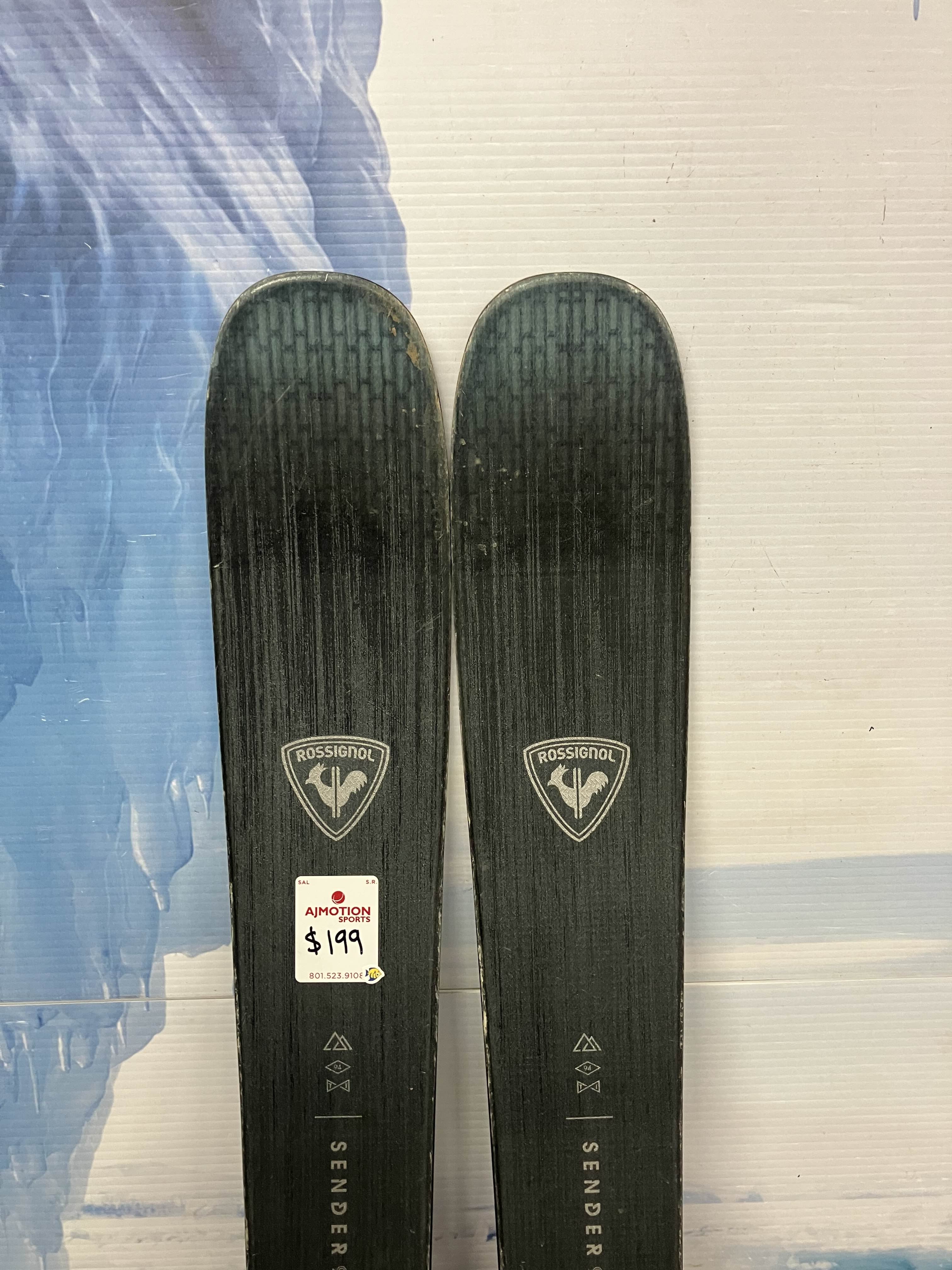Used Rossignol Sender 94 TI 164cm Skis w/ Look 12 Demo Bindings