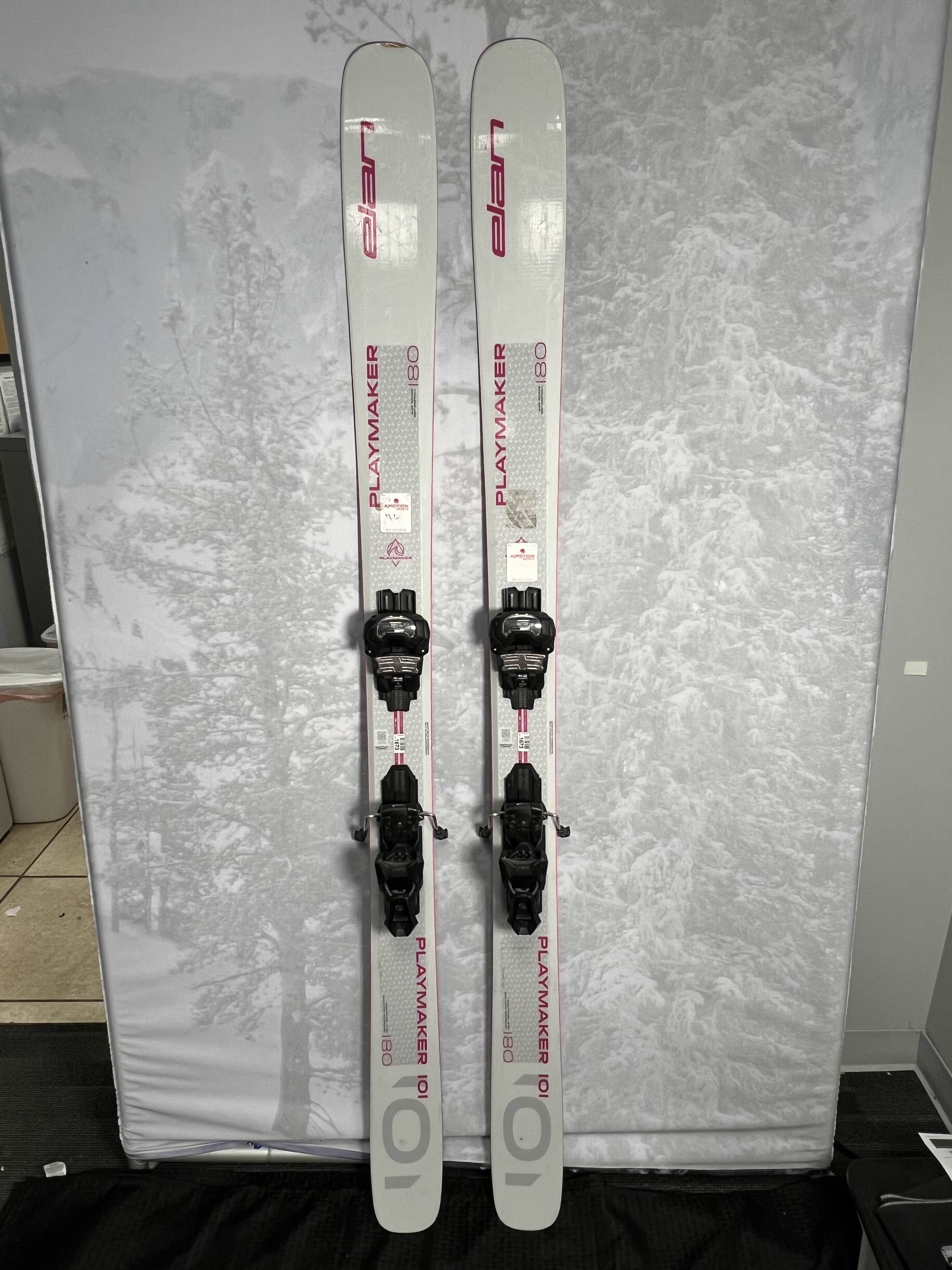 Lightly used Elan Playmaker 101 -180 cm Skis w/ Tyrolla Attack 14