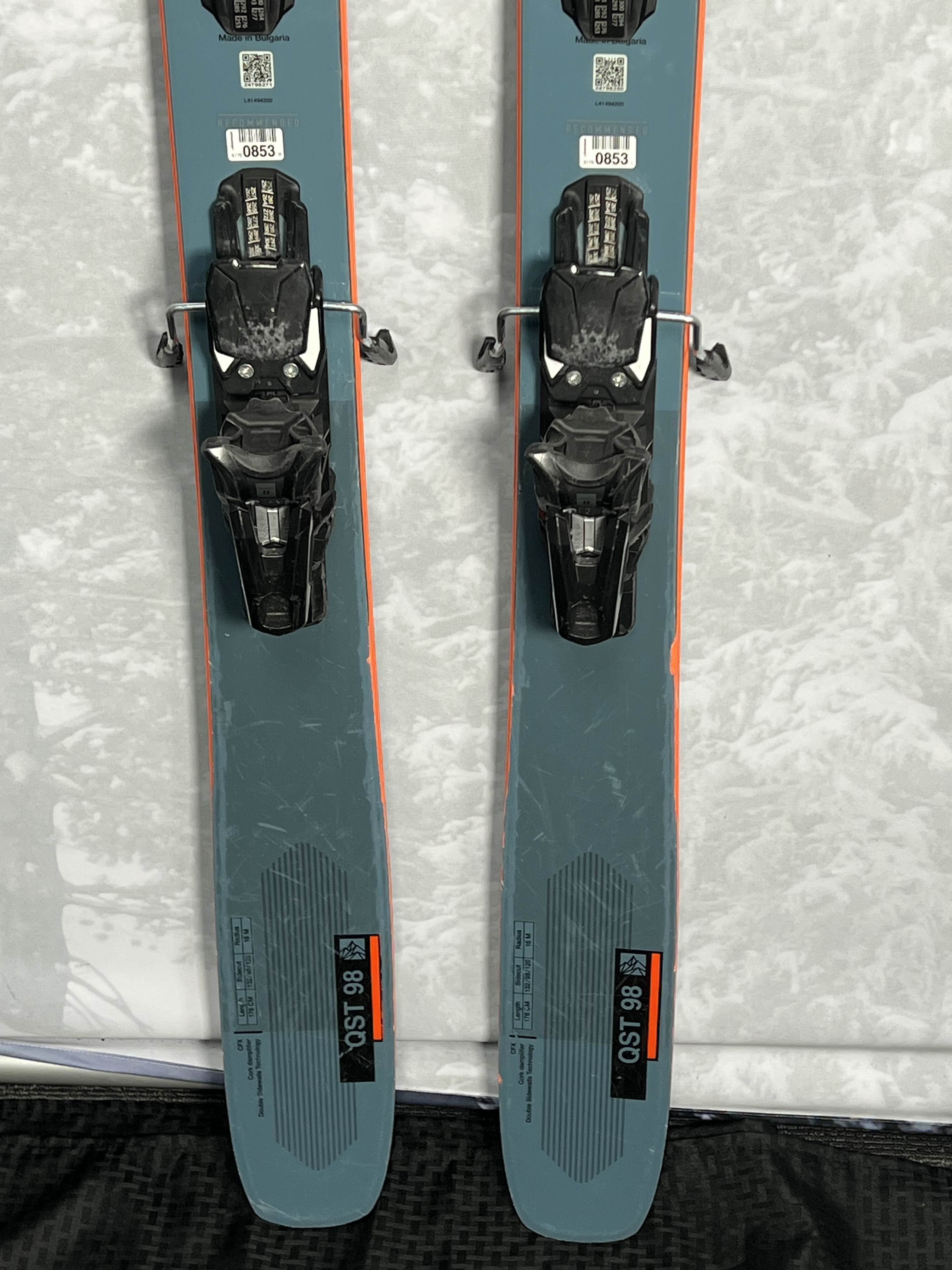 Used 2023 Salomon QST 98 176 Skis w/ Armada GW 13 Bindings