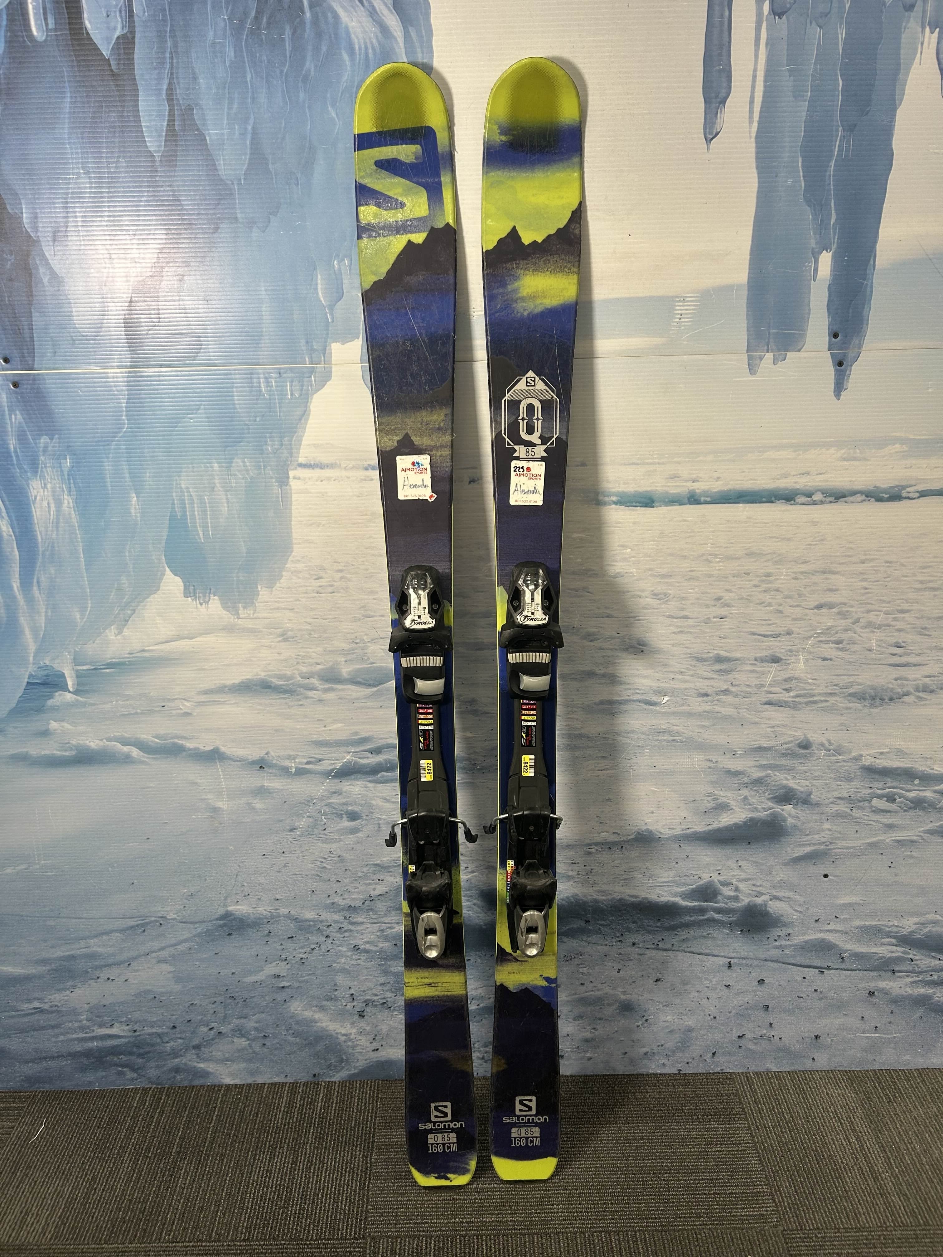 salomon demo ski bindings Salomon Q 85 160cm Skis w/ TYROLIA Tyrolia SP 120 Demo Binding
