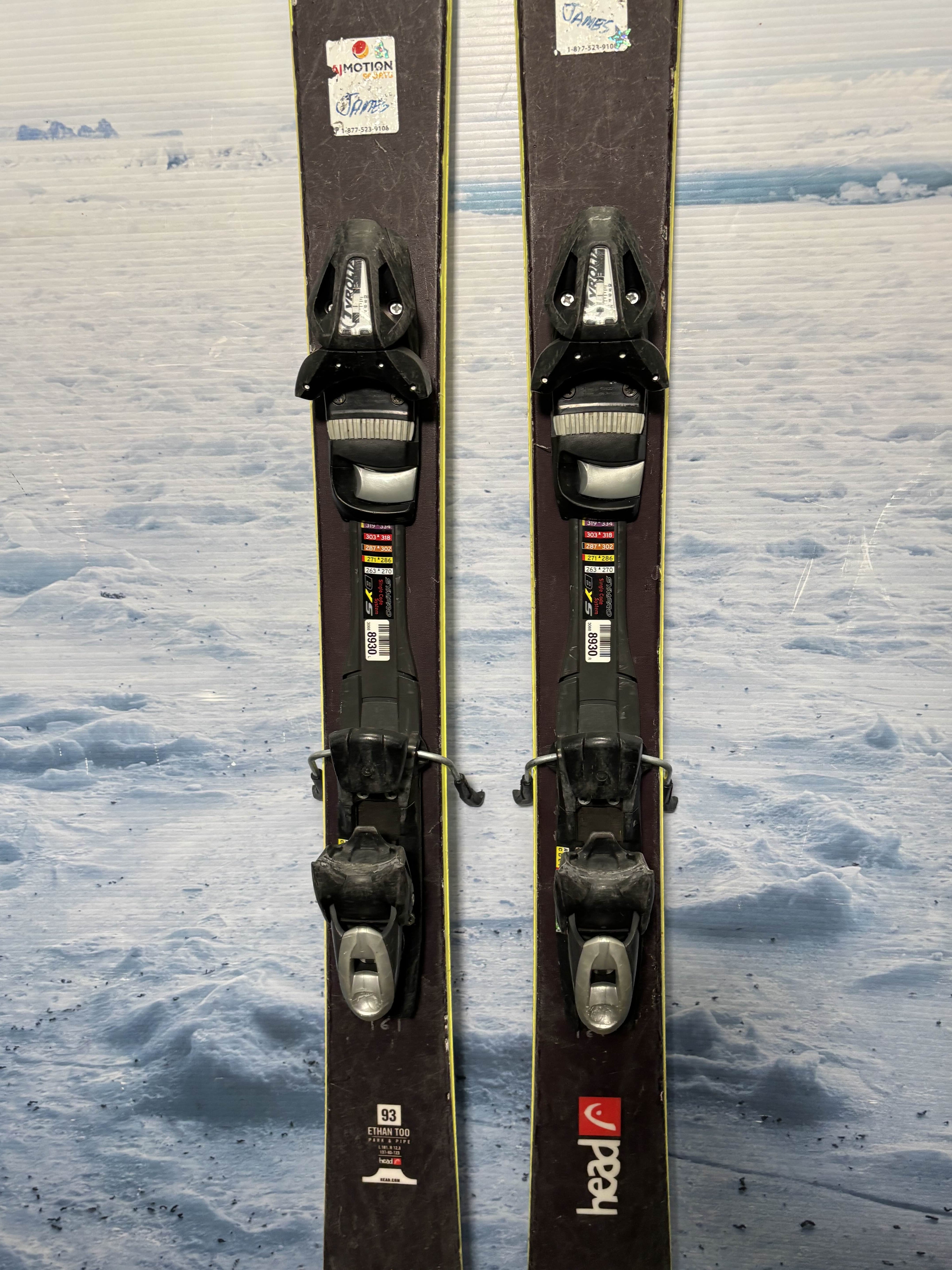 Used Head Ethan Too 93 Skis 151cm w/ Tyrolia 10 Demo Binding