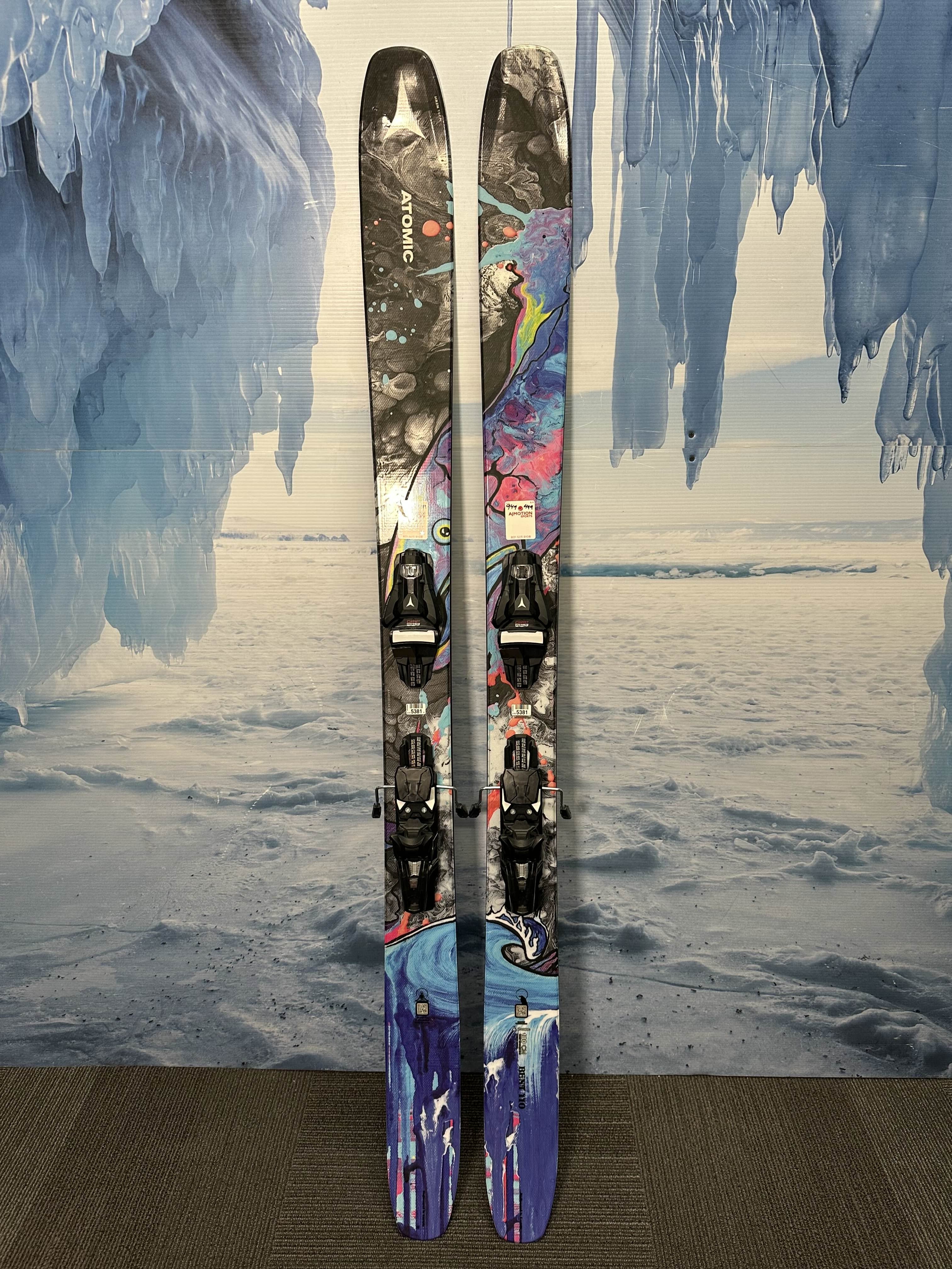 Very Lightly Used Atomic Bent Chetler 110 180cm Skis w/ Atomic Strive 13 Demo Binding