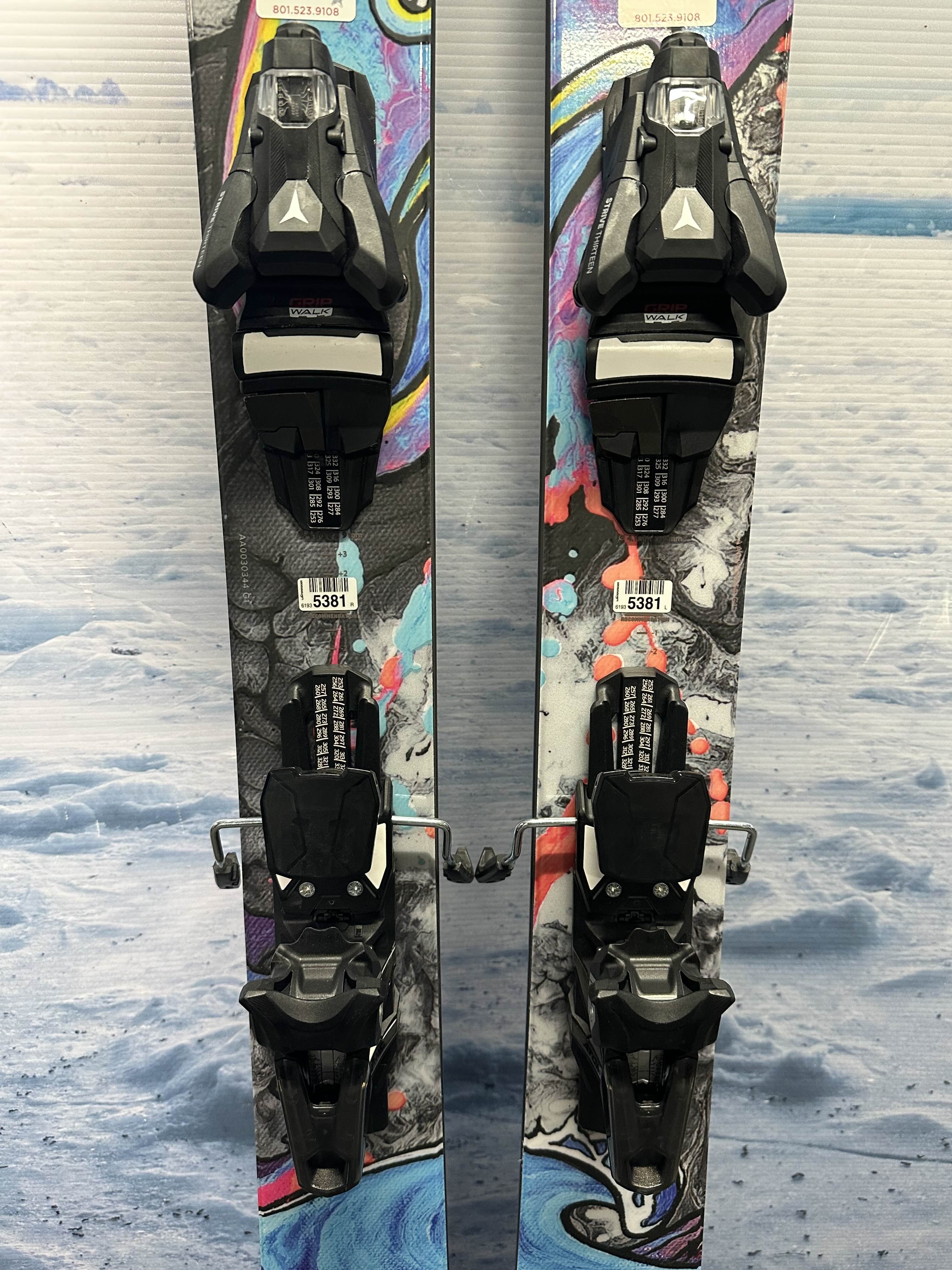 Very Lightly Used Atomic Bent Chetler 110 180cm Skis w/ Atomic Strive 13 Demo Binding