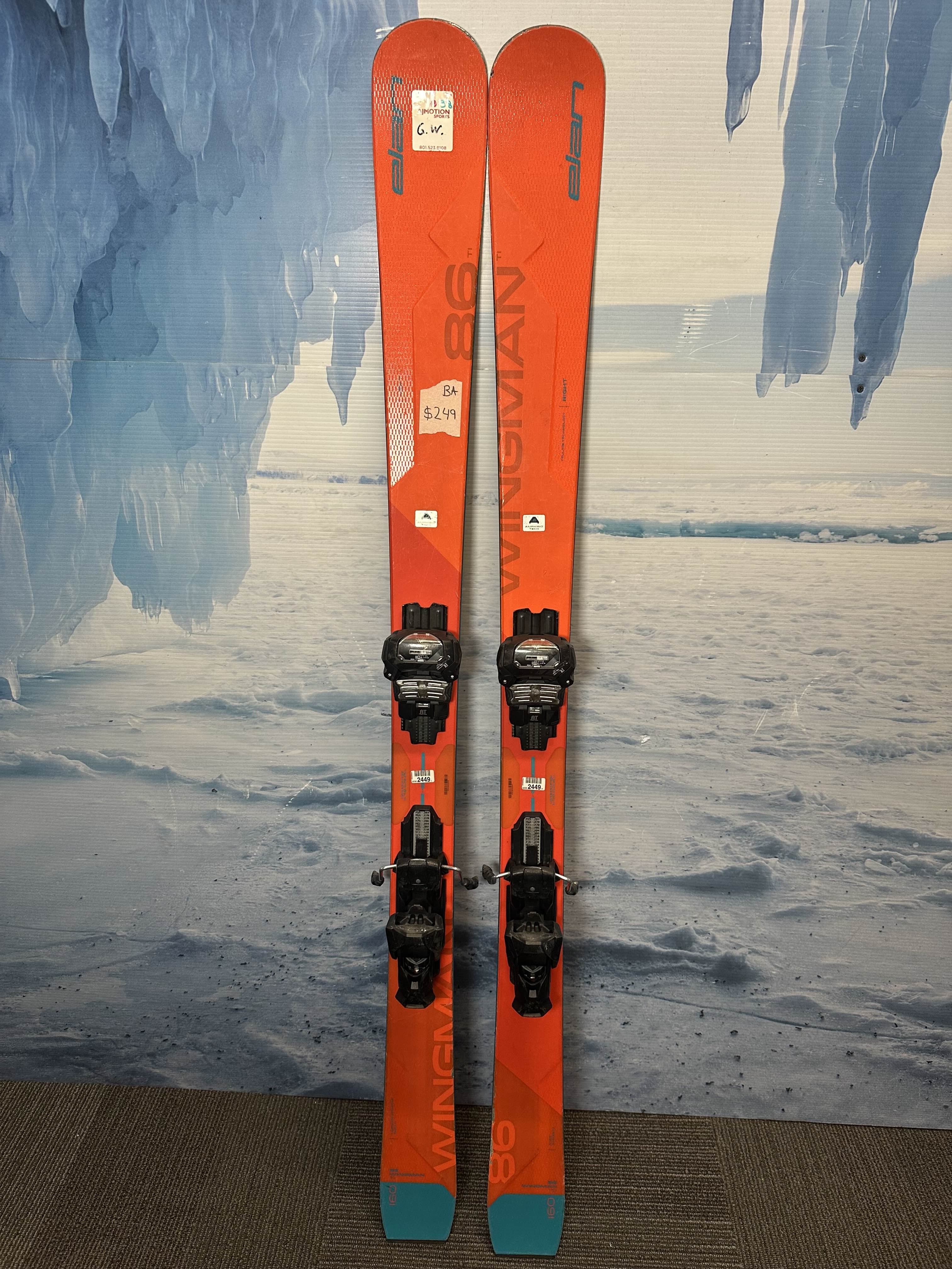 Used Elan Wingman 160cm w/ Tyrollia Attack 13 Demo Bindings