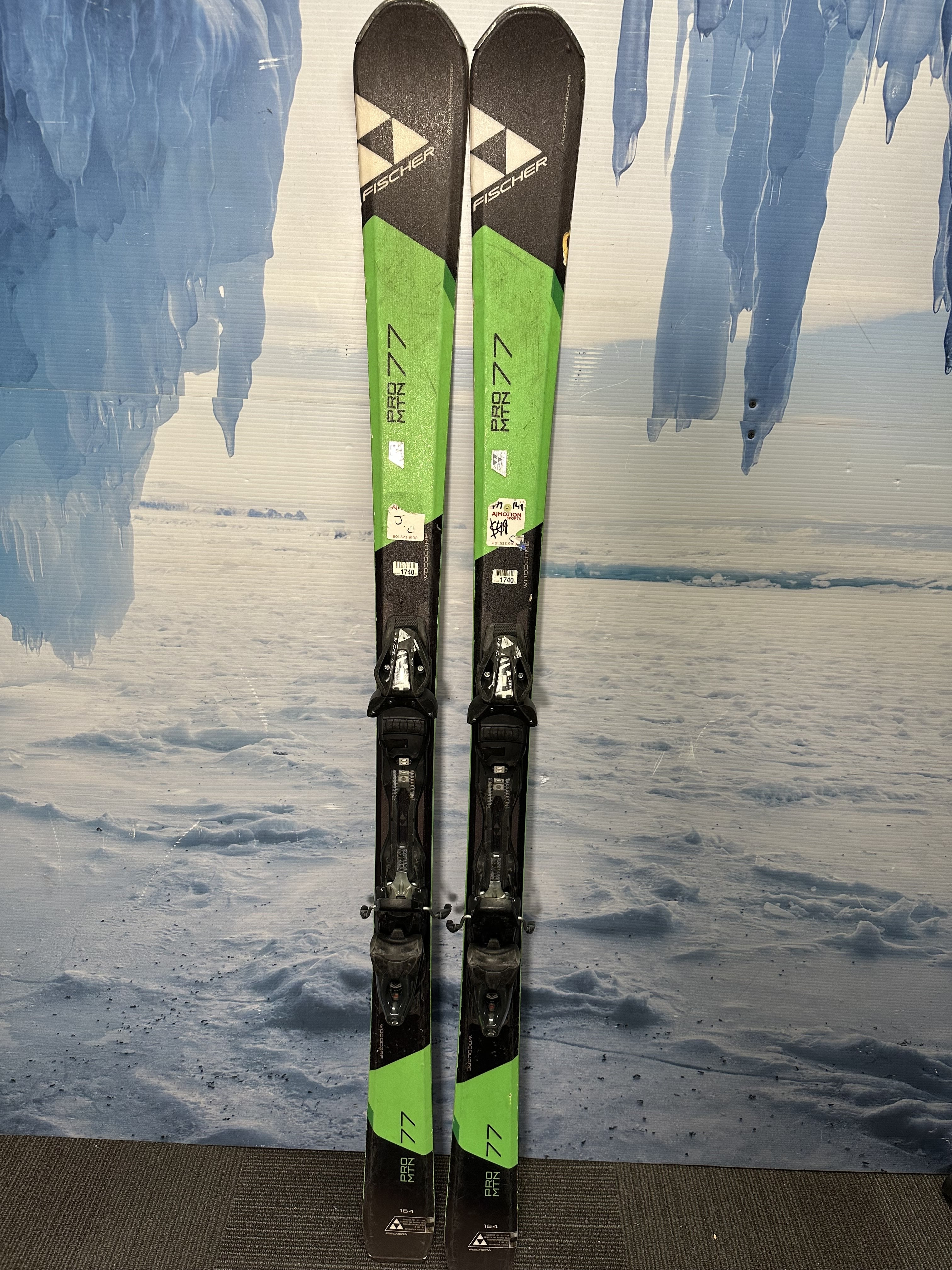 Used Fischer Pro MTN 164cm Skis w/ Fischer RS 11 Rental Binding