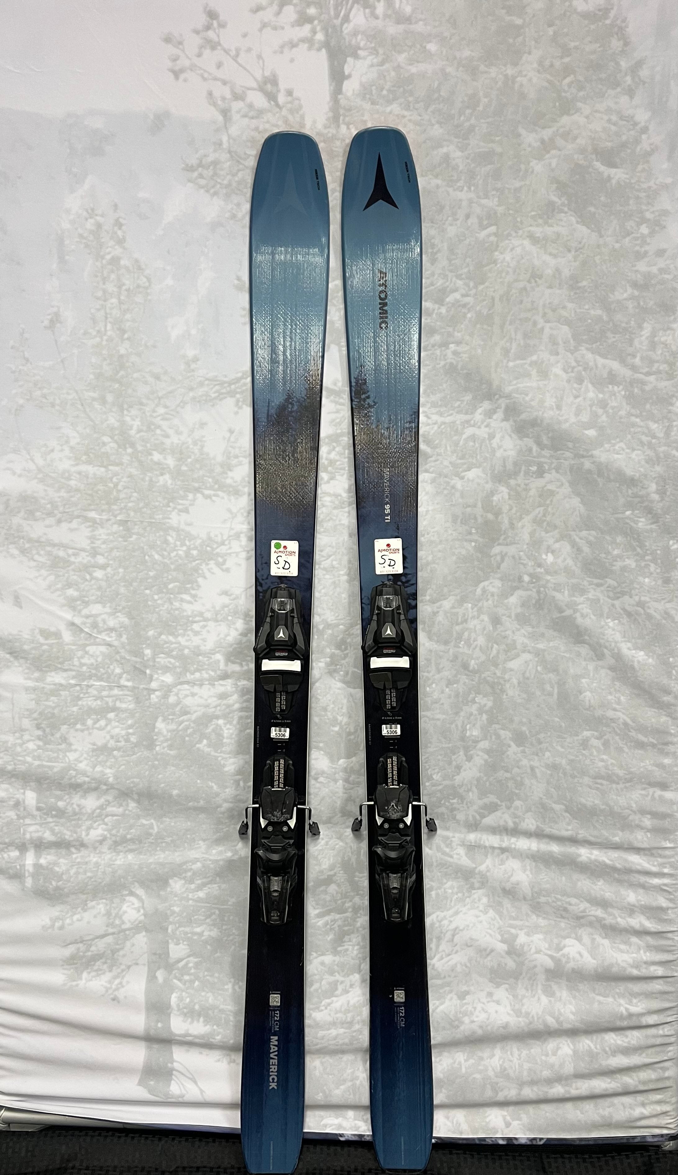 Lightly Used Atomic Maverick 95 TI Skis - 188 cm w/ Salomon Strive 13 Binding