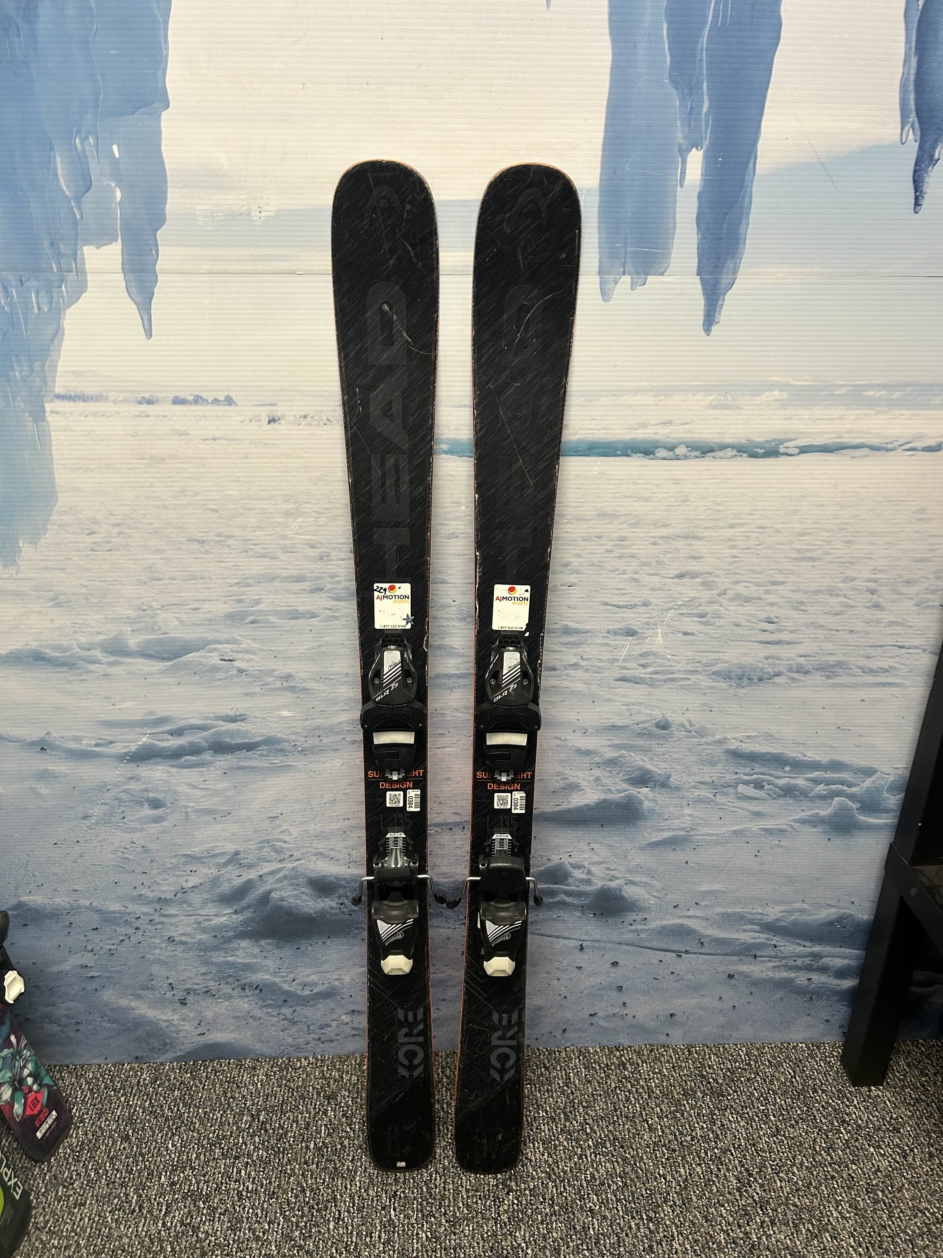 Used Head Kore 87 Jr 135cm Jr Kids Skis w/ Tyrolia SLR 7.5 Demo Binding